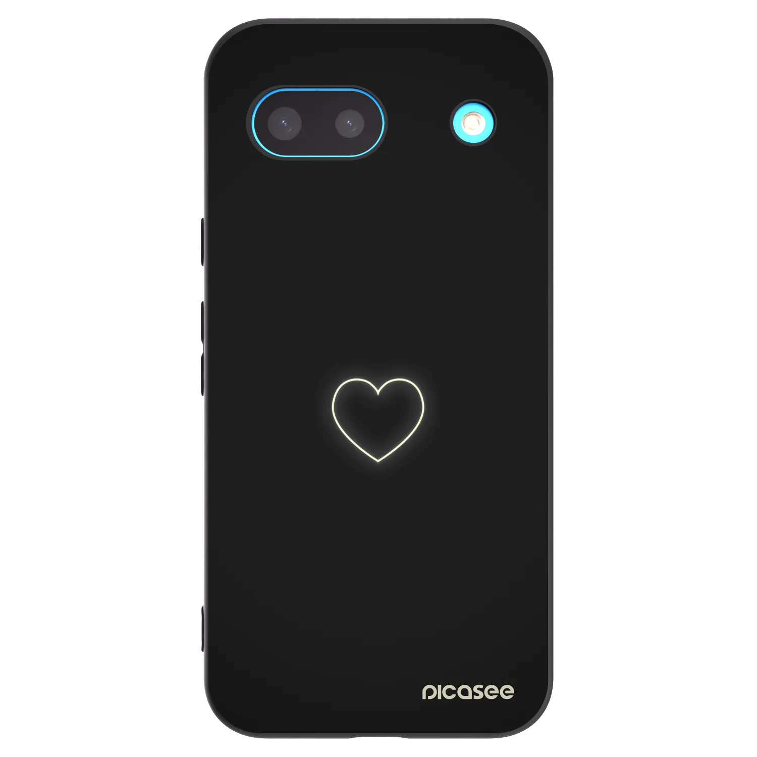 Picasee Μαύρη θήκη σιλικόνης για Google Pixel 8a - Heart