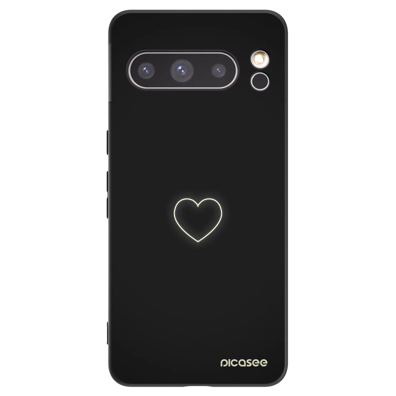 Picasee Μαύρη θήκη σιλικόνης για Google Pixel 8 Pro - Heart