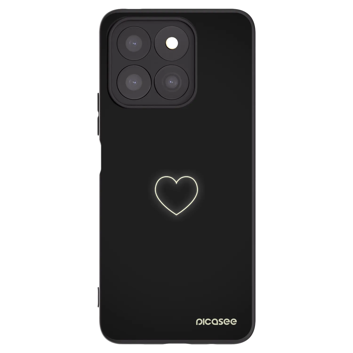 Picasee Μαύρη θήκη σιλικόνης για Honor X8c - Heart