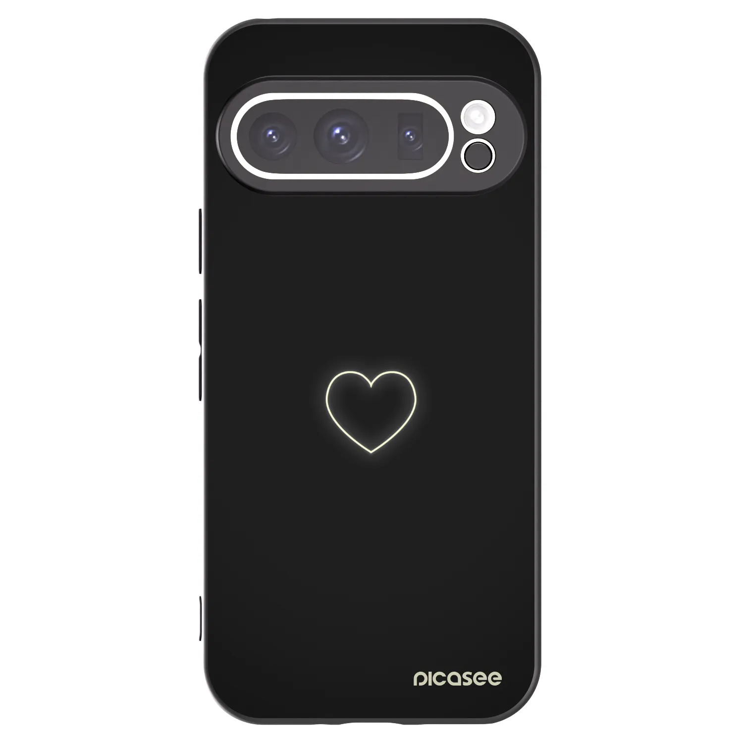Picasee Μαύρη θήκη σιλικόνης για Google Pixel 9 Pro - Heart