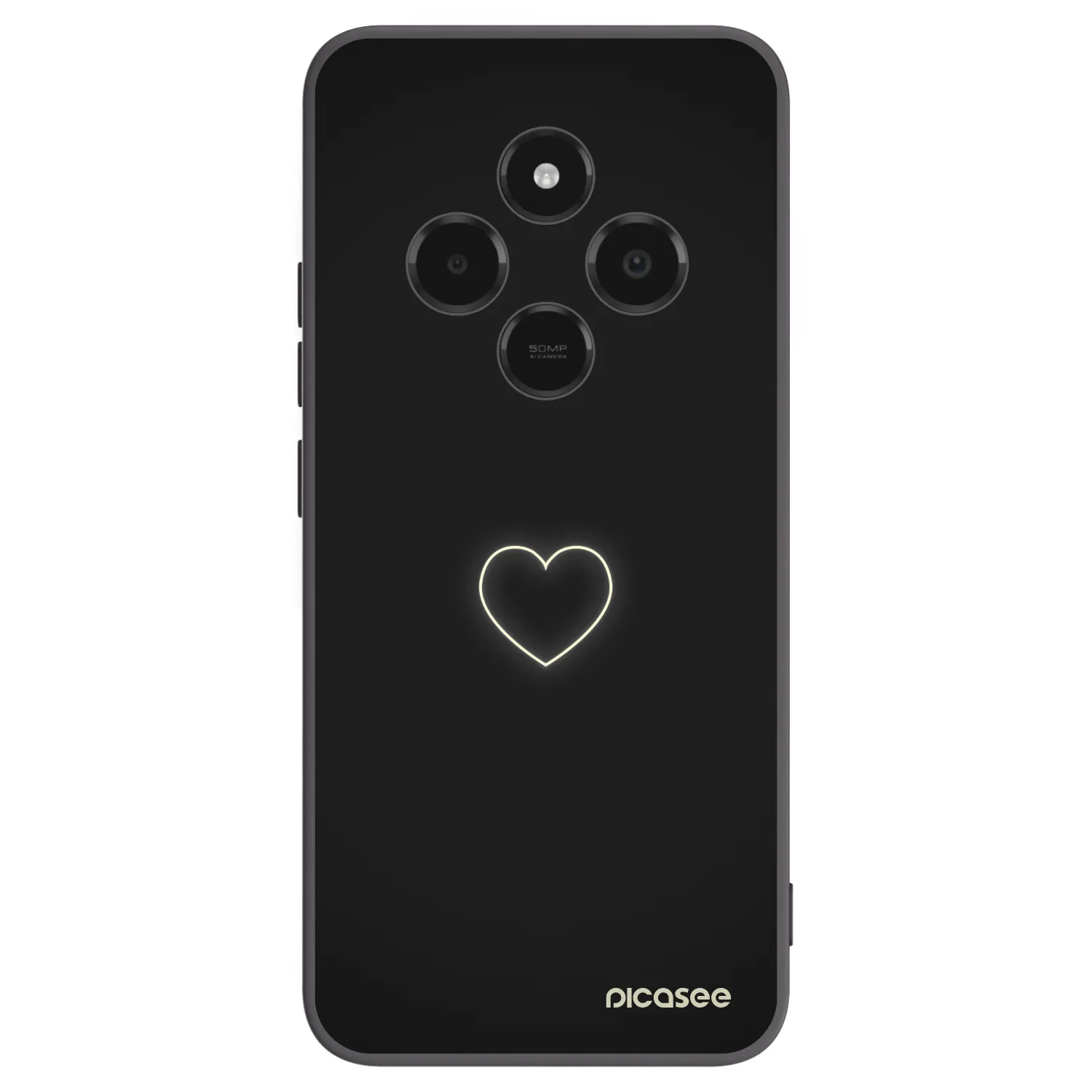 Picasee Μαύρη θήκη σιλικόνης για Xiaomi Poco C75 - Heart