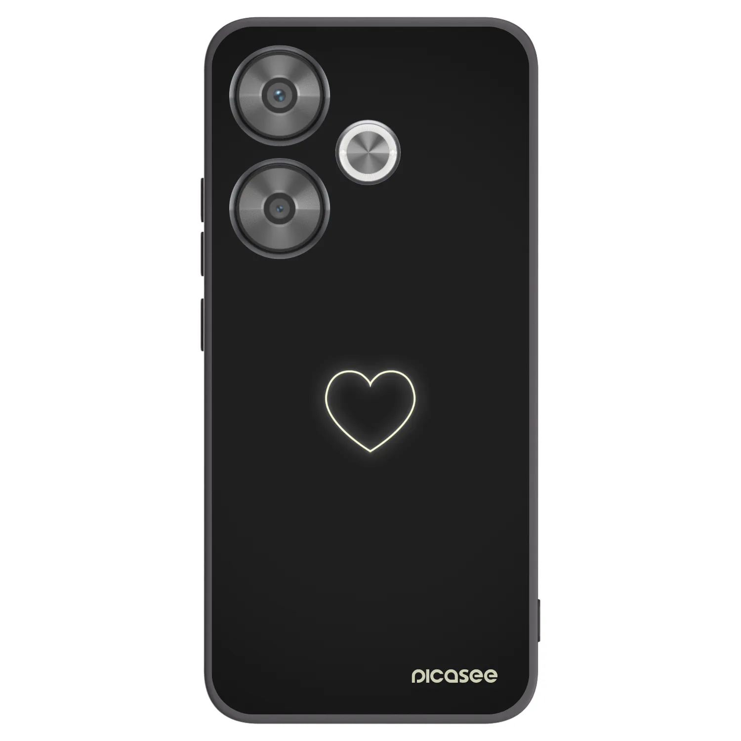 Picasee Μαύρη θήκη σιλικόνης για Xiaomi Poco F6 - Heart
