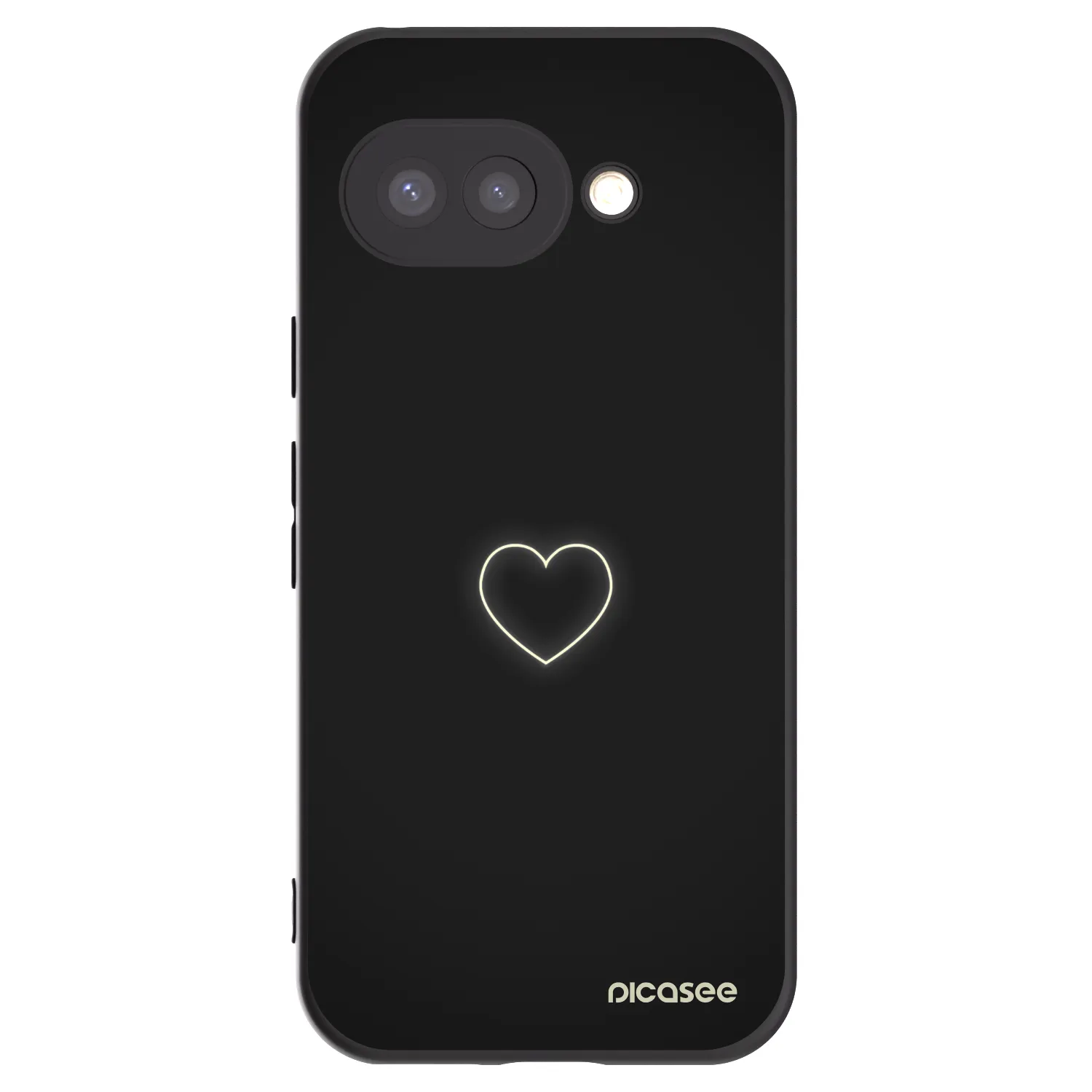 Picasee Μαύρη θήκη σιλικόνης για Google Pixel 9a - Heart