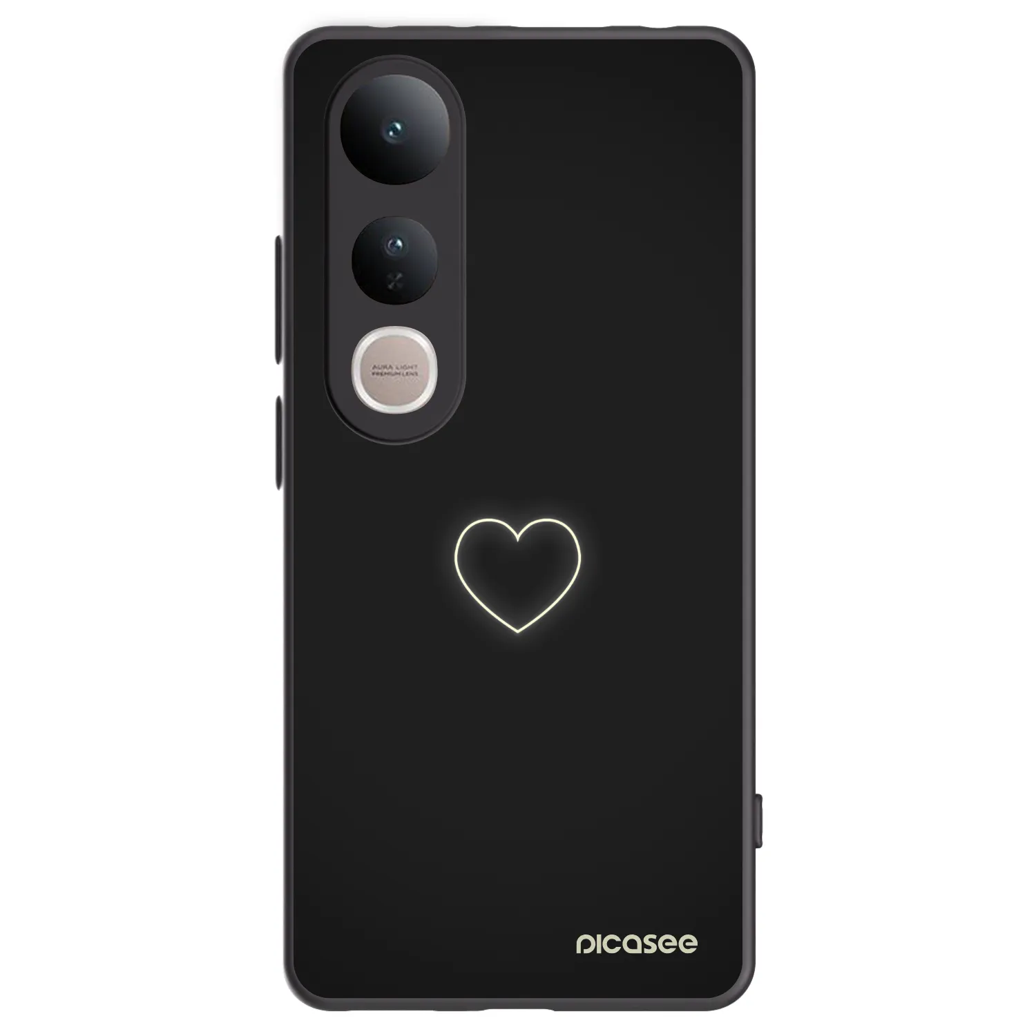 Picasee Μαύρη θήκη σιλικόνης για Vivo V50 Lite 5G - Heart