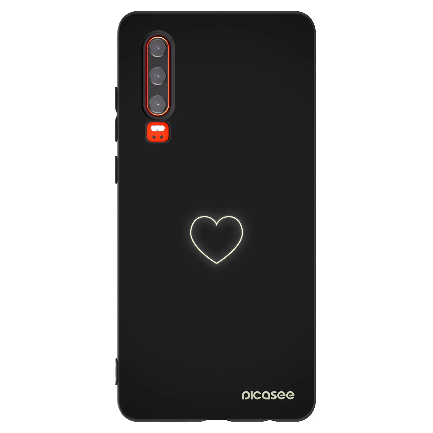 Picasee Μαύρη θήκη σιλικόνης για Huawei P30 - Heart