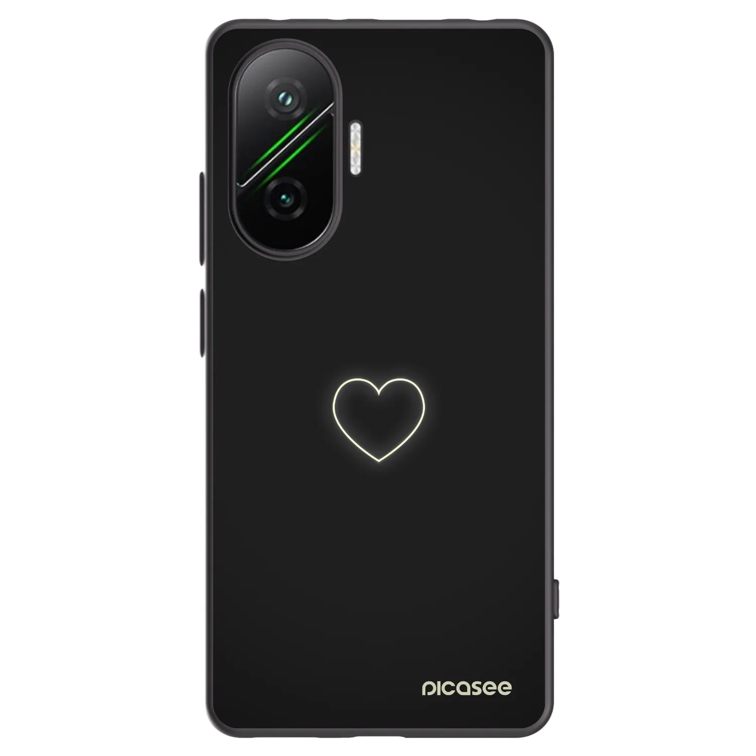 Picasee Μαύρη θήκη σιλικόνης για Xiaomi Poco F7 Pro 5G - Heart