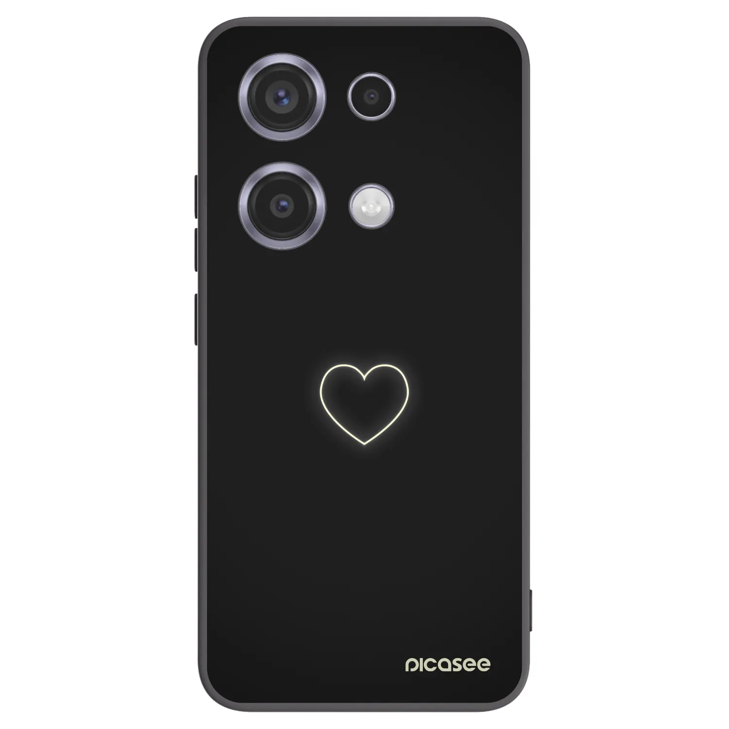 Picasee Μαύρη θήκη σιλικόνης για Xiaomi Redmi Note 14S - Heart