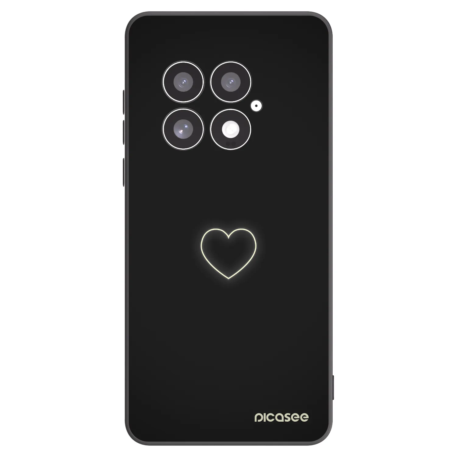 Picasee Μαύρη θήκη σιλικόνης για OnePlus 13 5G - Heart
