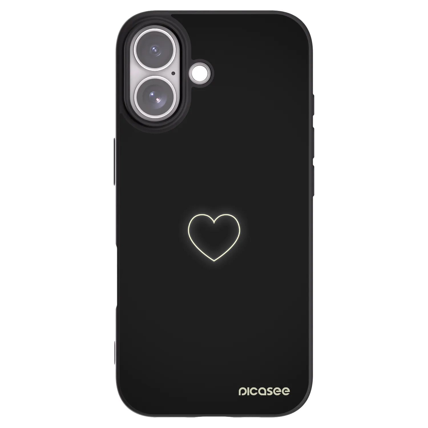 Picasee Μαύρη θήκη σιλικόνης για Apple iPhone 17 - Heart