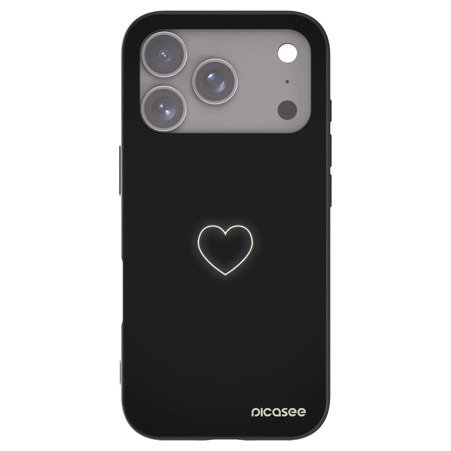 Picasee Μαύρη θήκη σιλικόνης για Apple iPhone 17 Pro - Heart