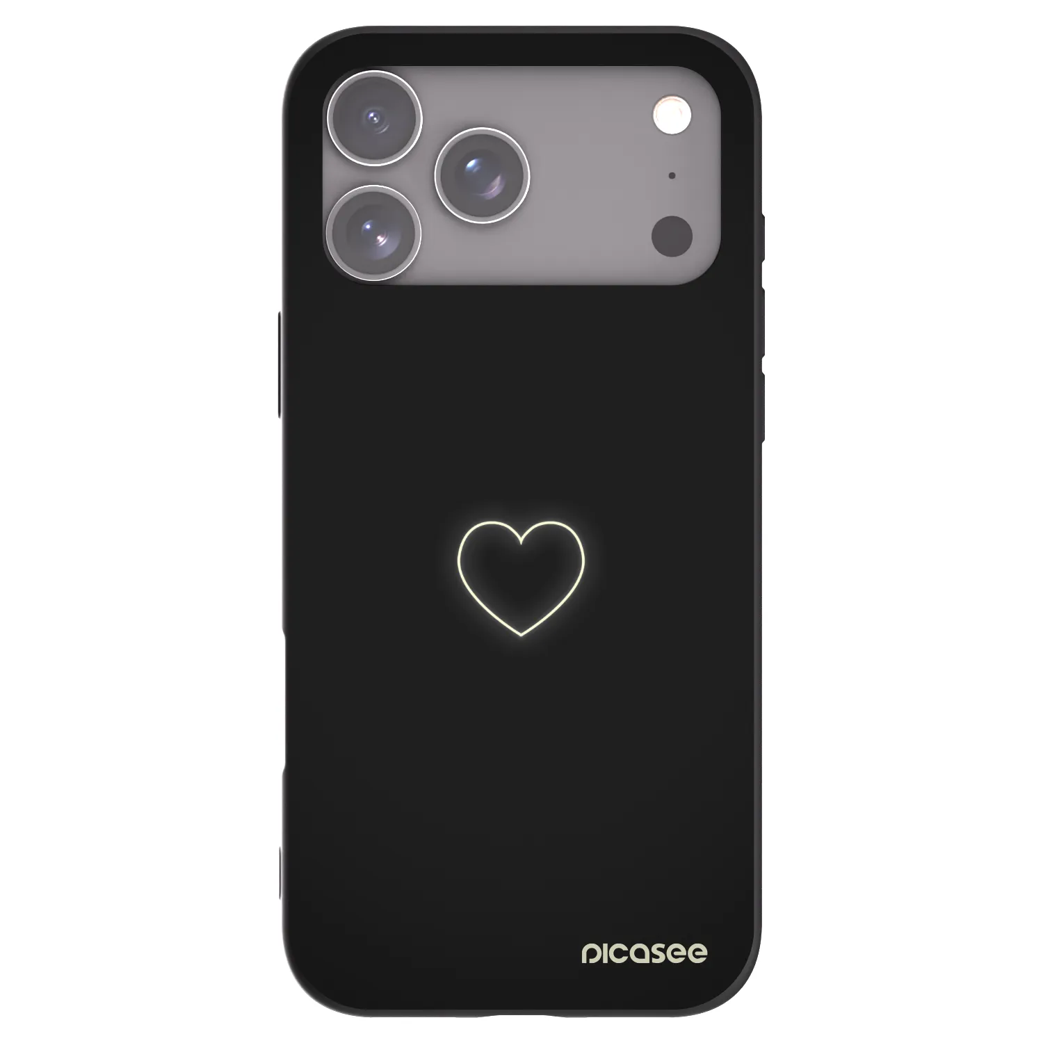 Picasee Μαύρη θήκη σιλικόνης για Apple iPhone 17 Pro Max - Heart