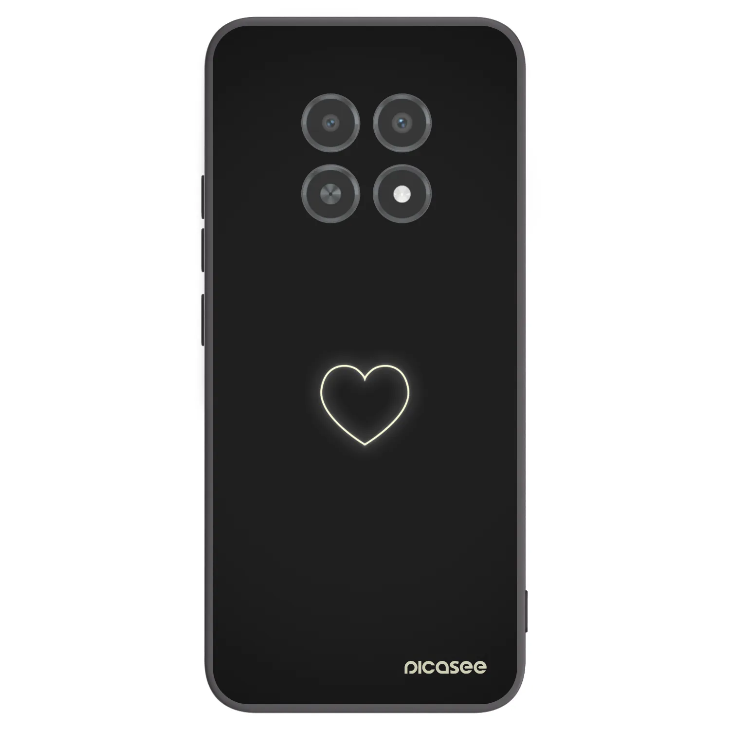 Picasee Μαύρη θήκη σιλικόνης για Realme 12X - Heart