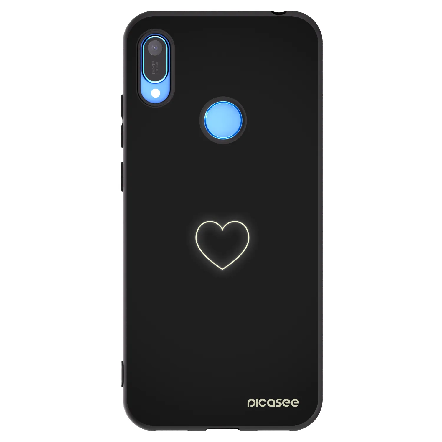 Picasee Μαύρη θήκη σιλικόνης για Huawei Y6 2019 - Heart