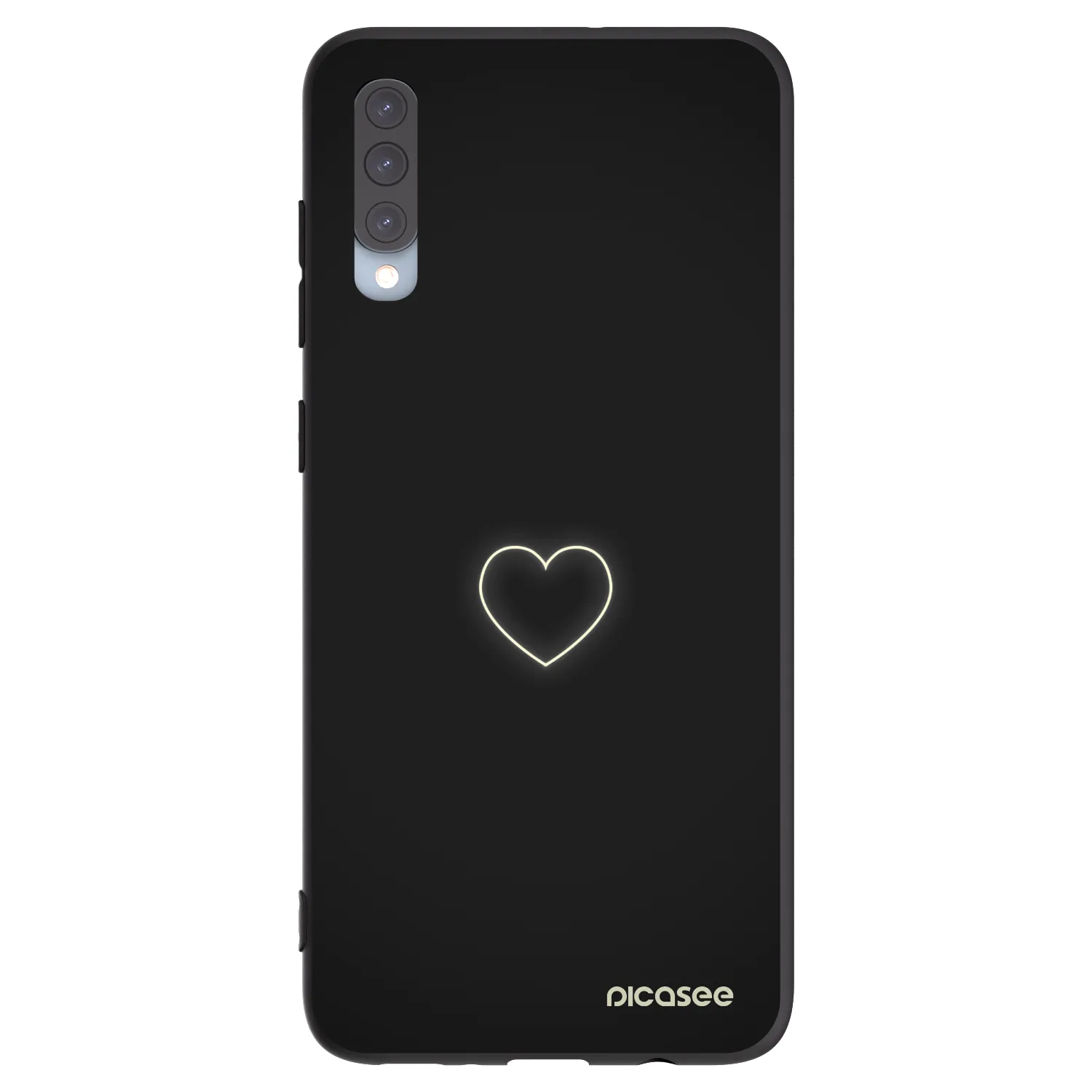 Picasee Μαύρη θήκη σιλικόνης για Samsung Galaxy A70 A705F - Heart