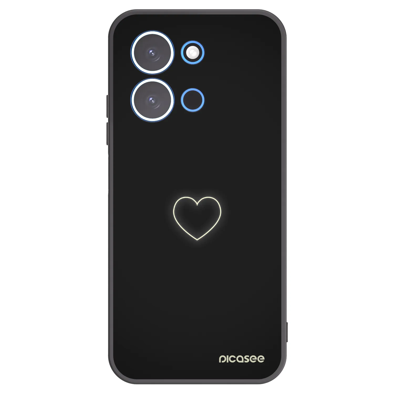 Picasee Μαύρη θήκη σιλικόνης για Xiaomi Redmi 15C 4G - Heart
