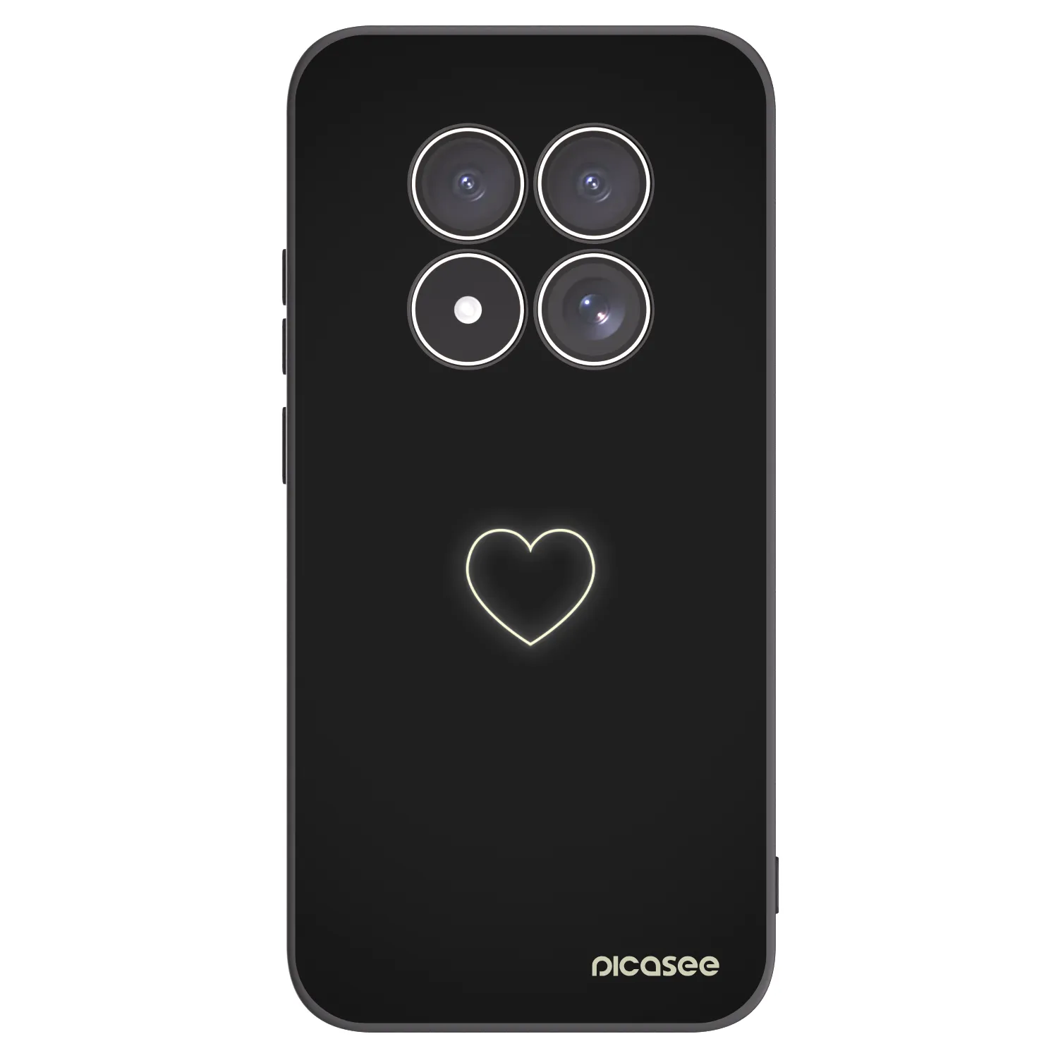 Picasee Μαύρη θήκη σιλικόνης για Xiaomi Redmi Note 15 Pro 4G - Heart
