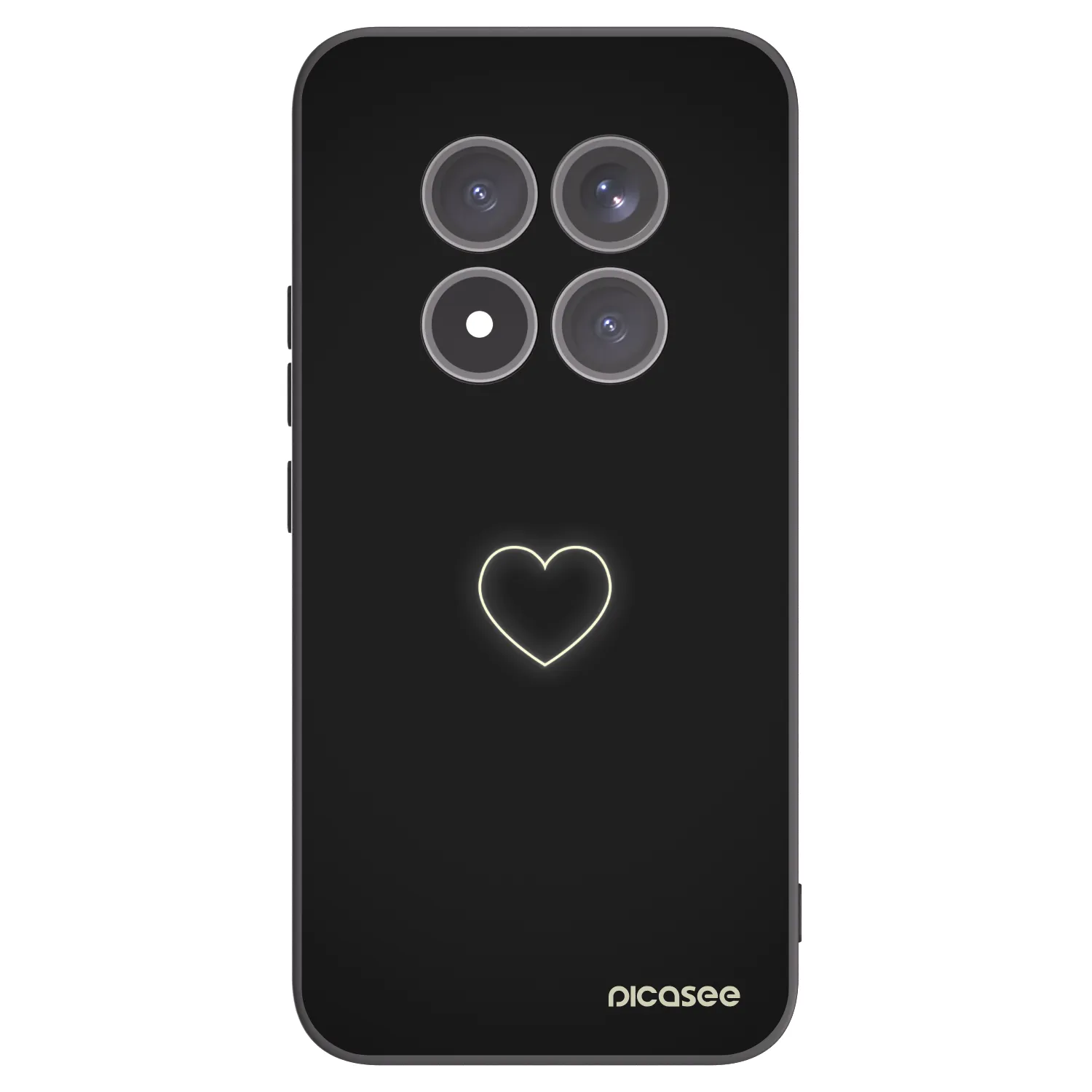 Picasee Μαύρη θήκη σιλικόνης για Xiaomi Redmi Note 15 Pro+ - Heart