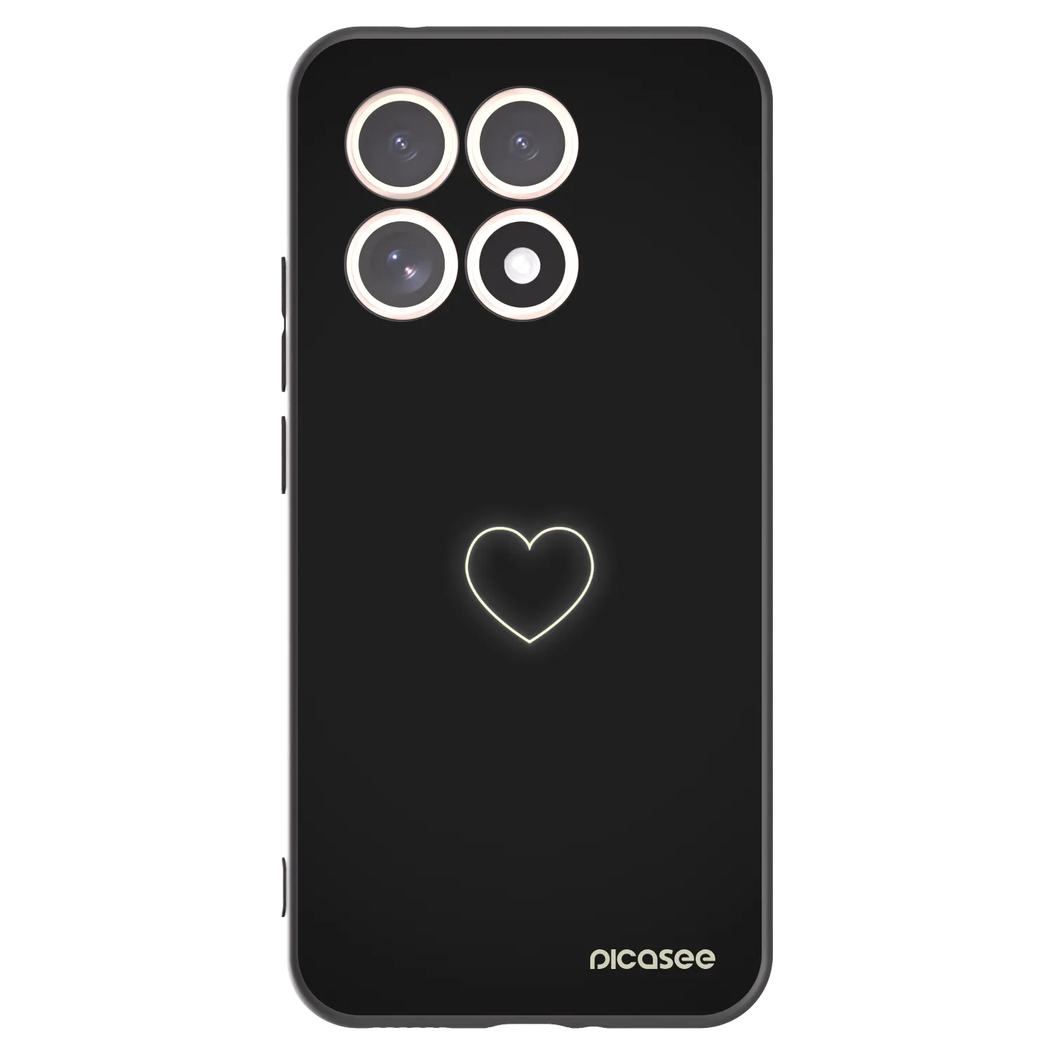 Picasee Μαύρη θήκη σιλικόνης για Xiaomi 15T - Heart