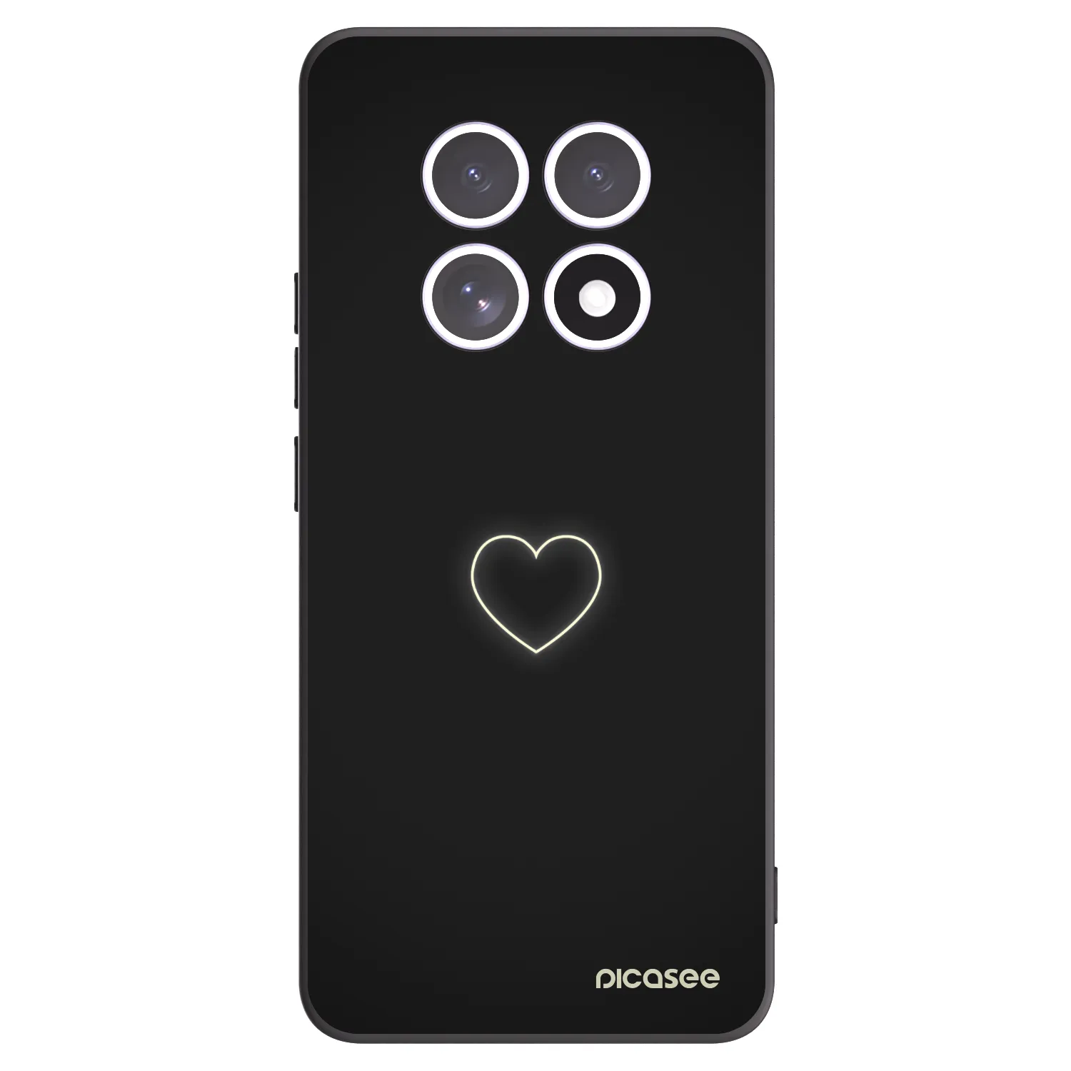 Picasee Μαύρη θήκη σιλικόνης για Xiaomi Redmi Note 15 4G - Heart