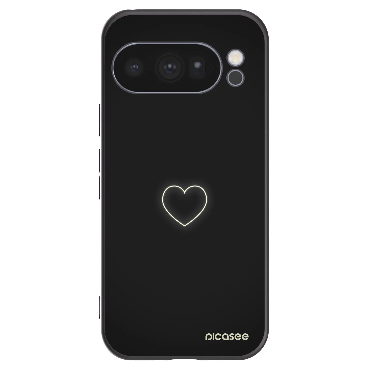 Picasee Μαύρη θήκη σιλικόνης για Google Pixel 10 Pro - Heart