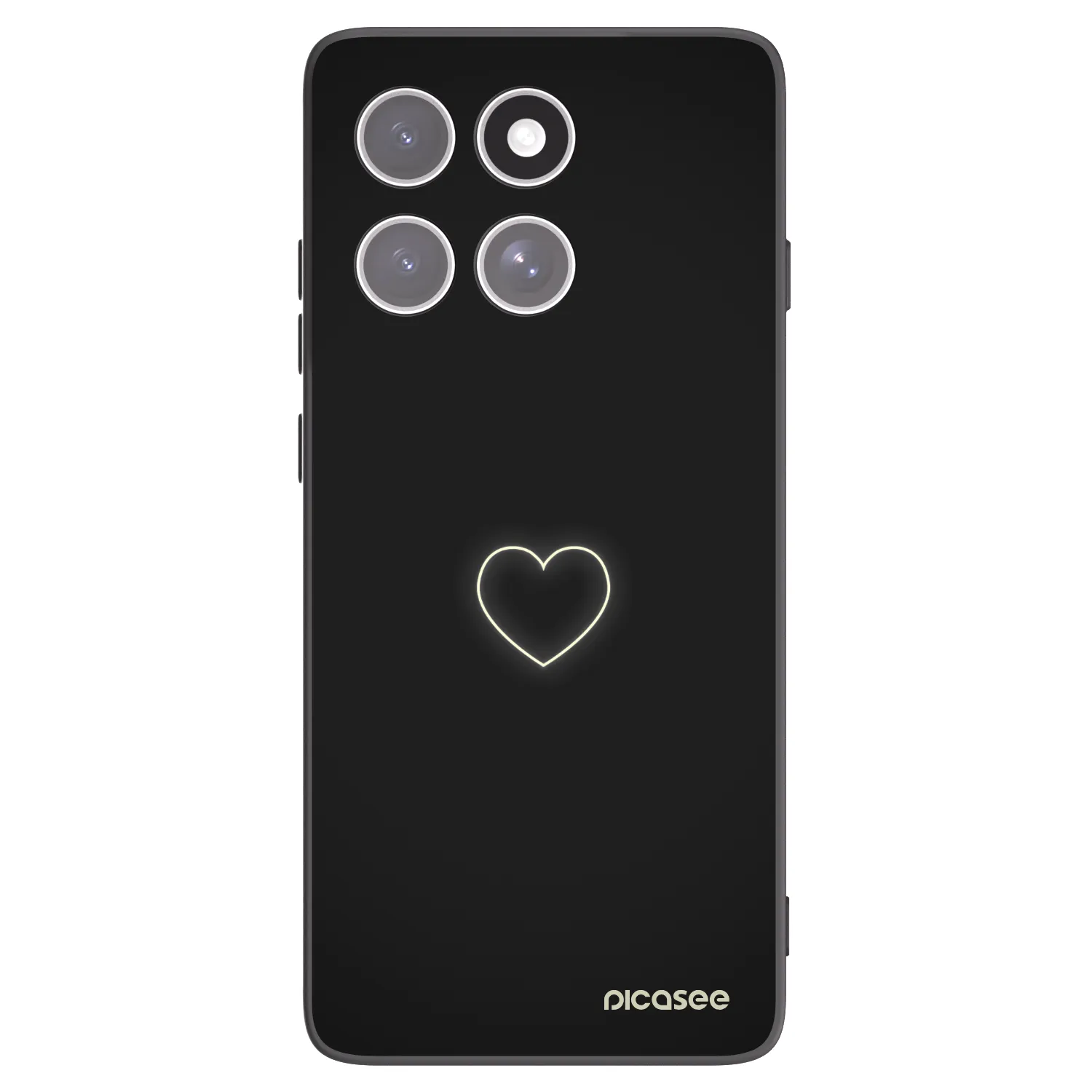 Picasee Μαύρη θήκη σιλικόνης για Motorola Edge 60 Fusion - Heart