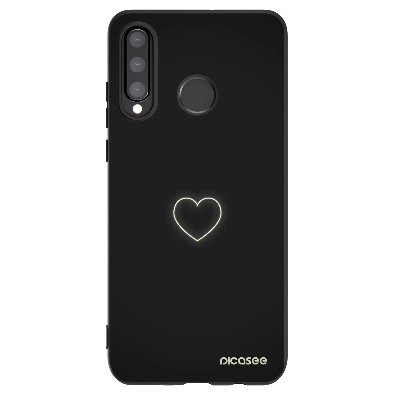 Picasee Μαύρη θήκη σιλικόνης για Huawei P30 Lite - Heart