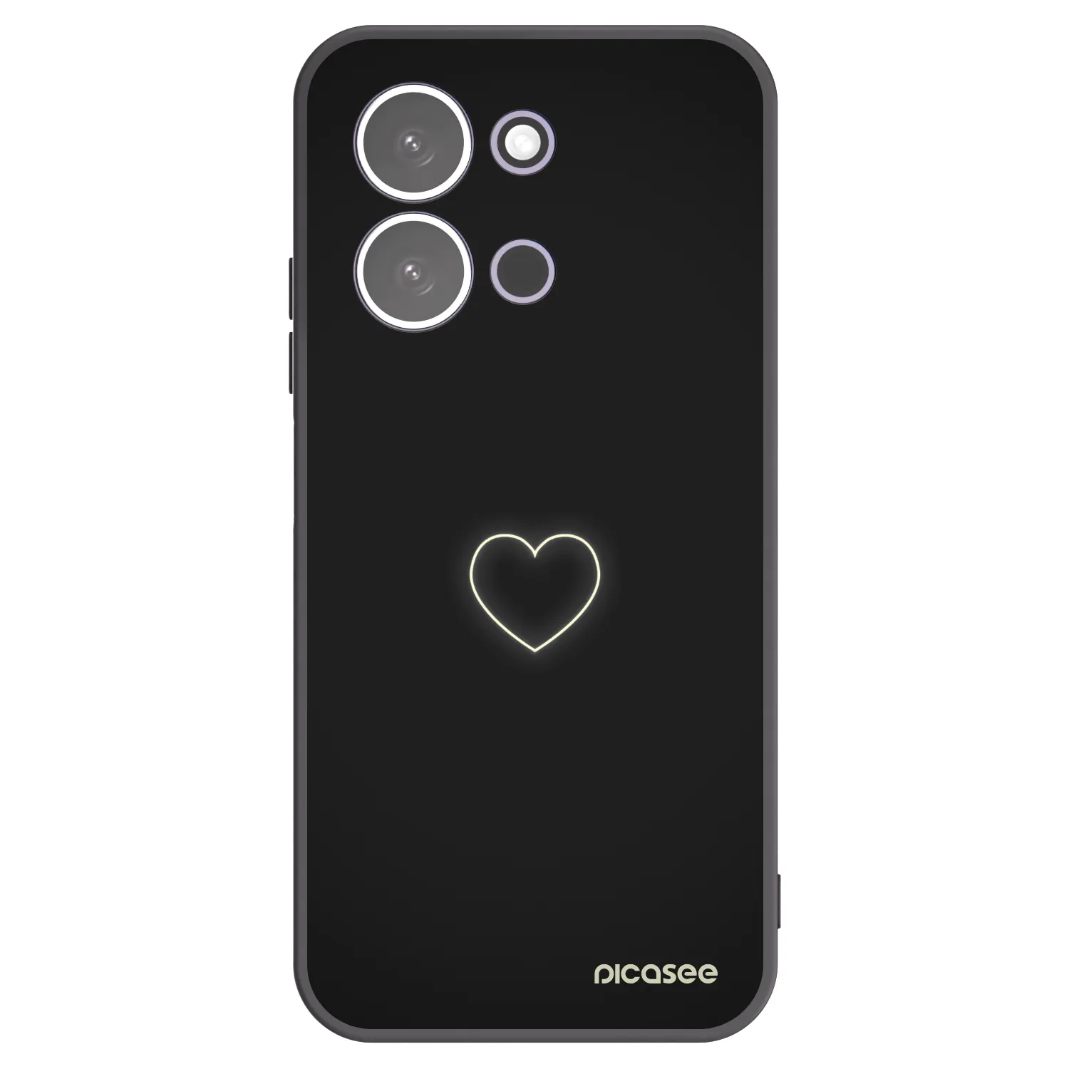 Picasee Μαύρη θήκη σιλικόνης για Xiaomi Redmi 15C 5G - Heart