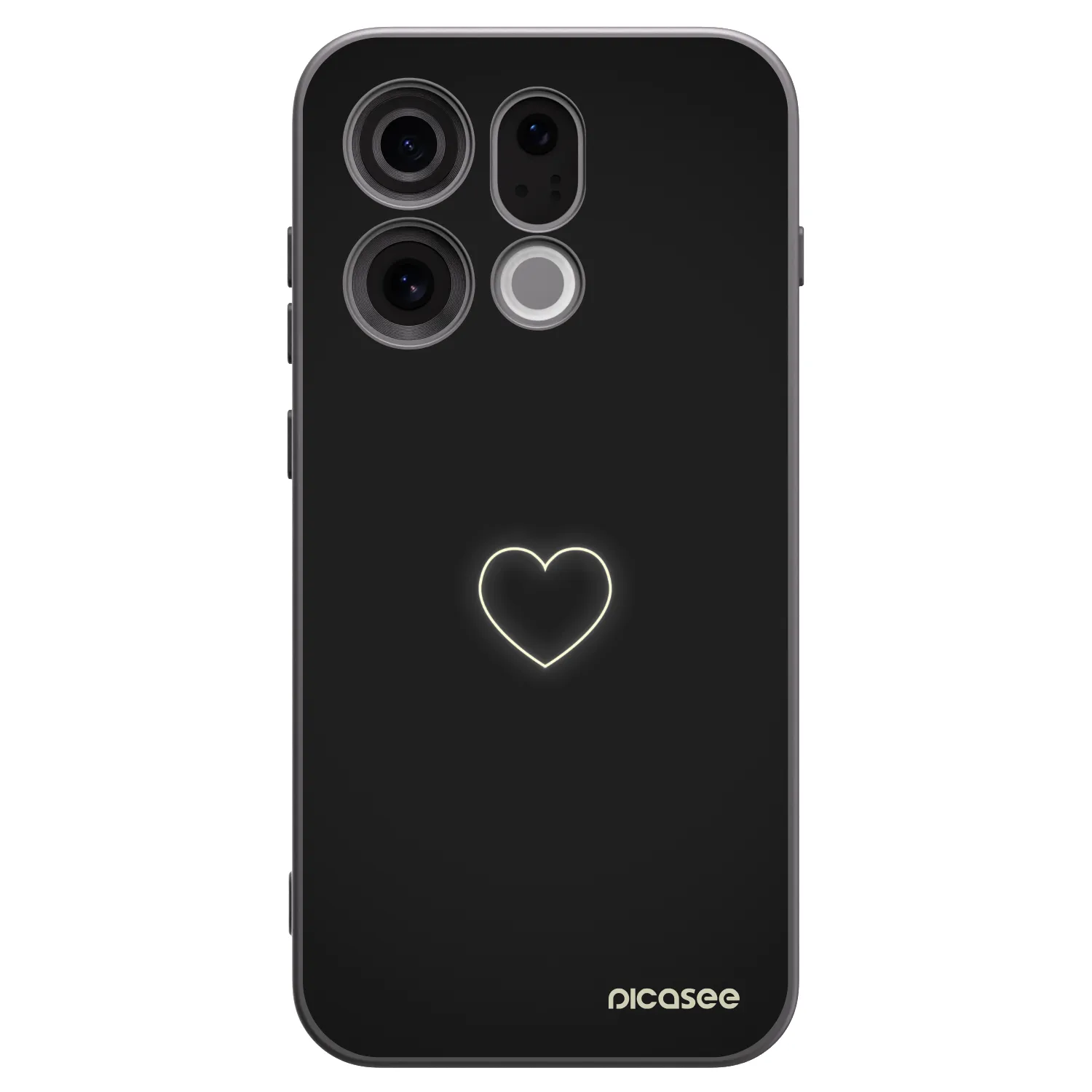 Picasee Μαύρη θήκη σιλικόνης για OPPO Find X9 - Heart