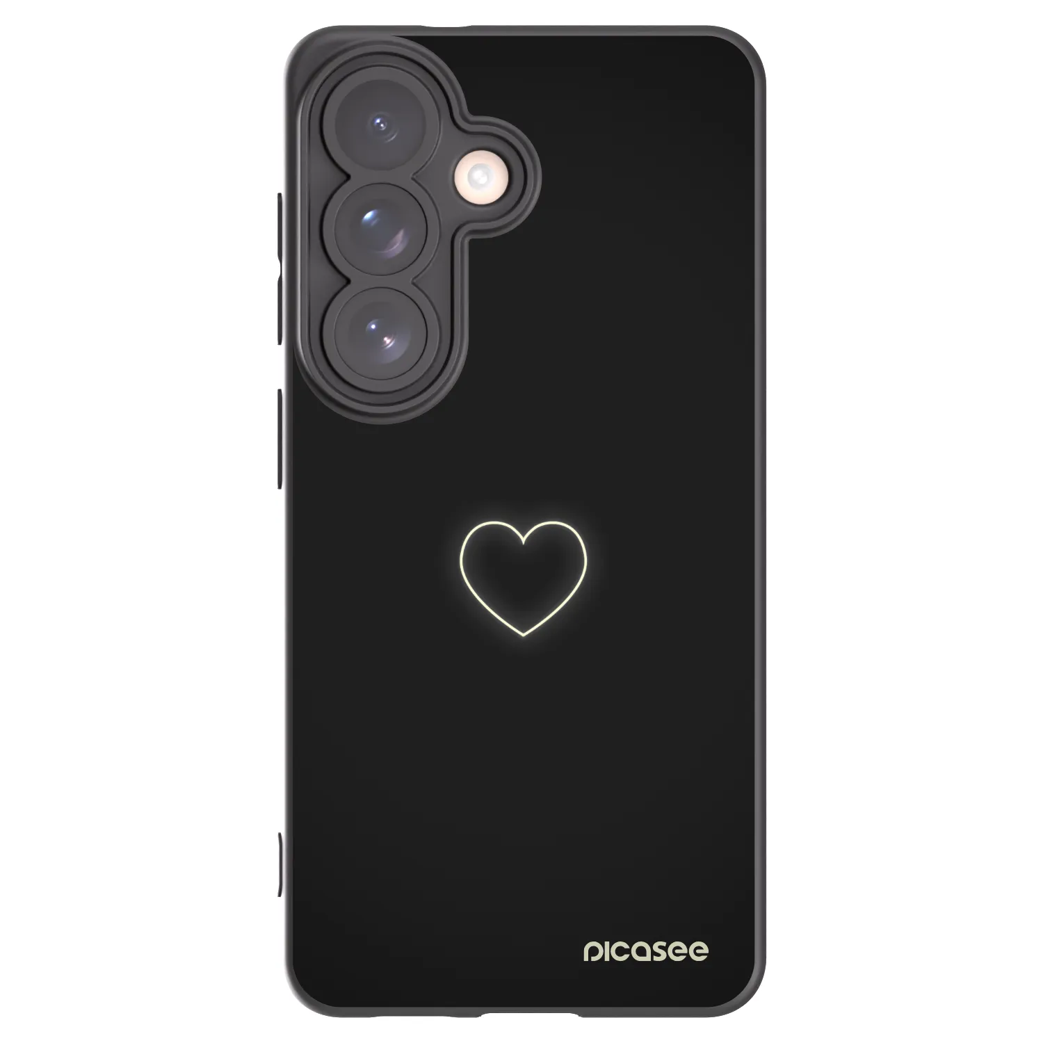 Picasee Μαύρη θήκη σιλικόνης για Samsung Galaxy S26 - Heart