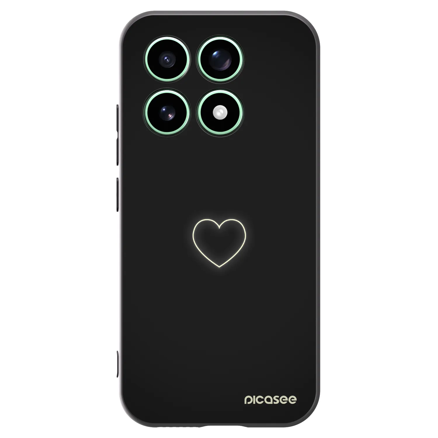 Picasee Μαύρη θήκη σιλικόνης για Xiaomi 17 - Heart