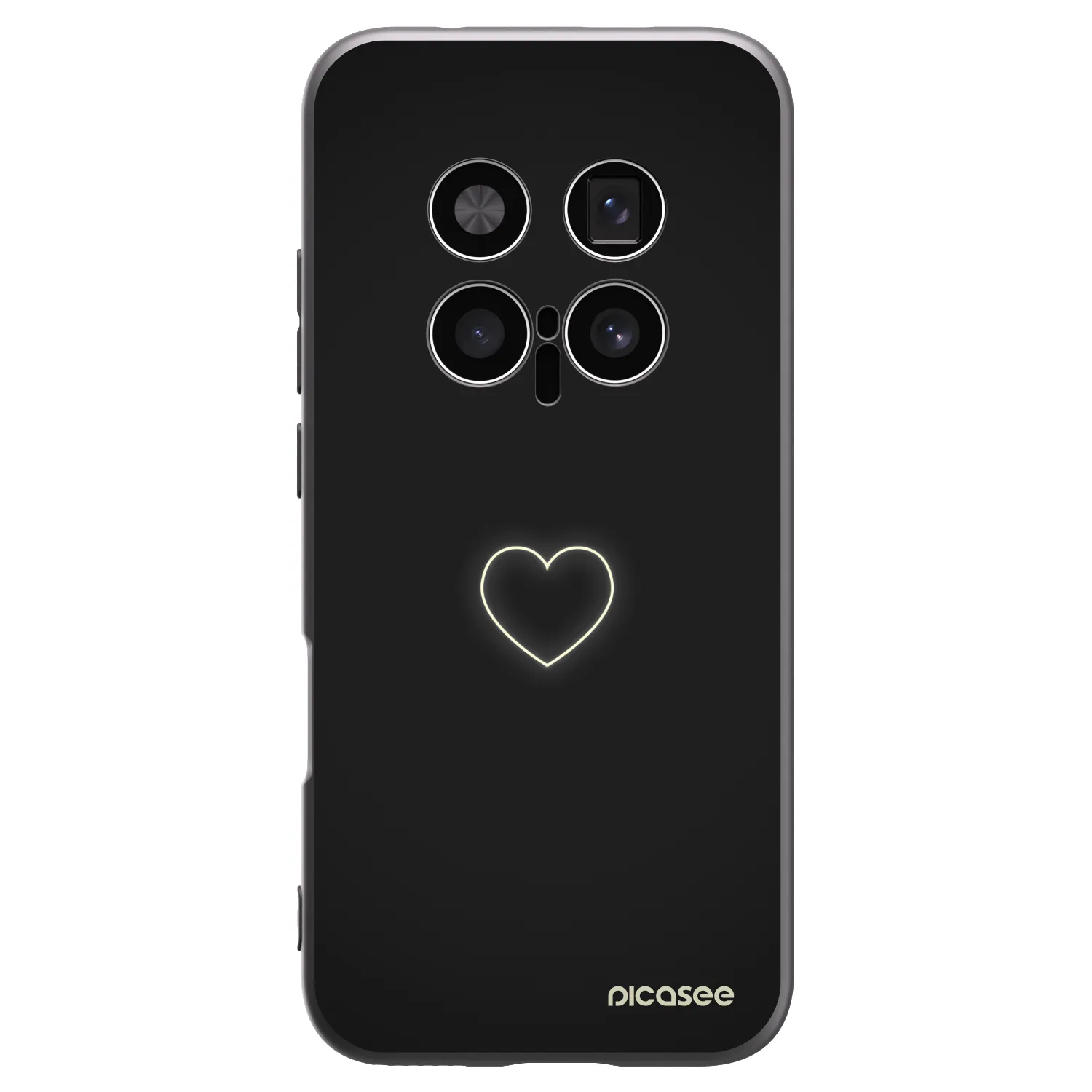 Picasee Μαύρη θήκη σιλικόνης για Honor Magic8 Pro 5G - Heart