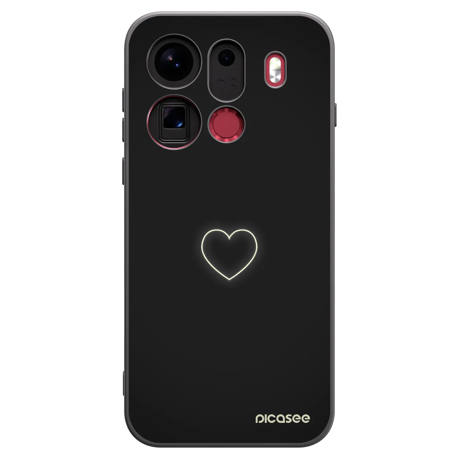 Picasee Μαύρη θήκη σιλικόνης για OPPO Find X9 Pro - Heart