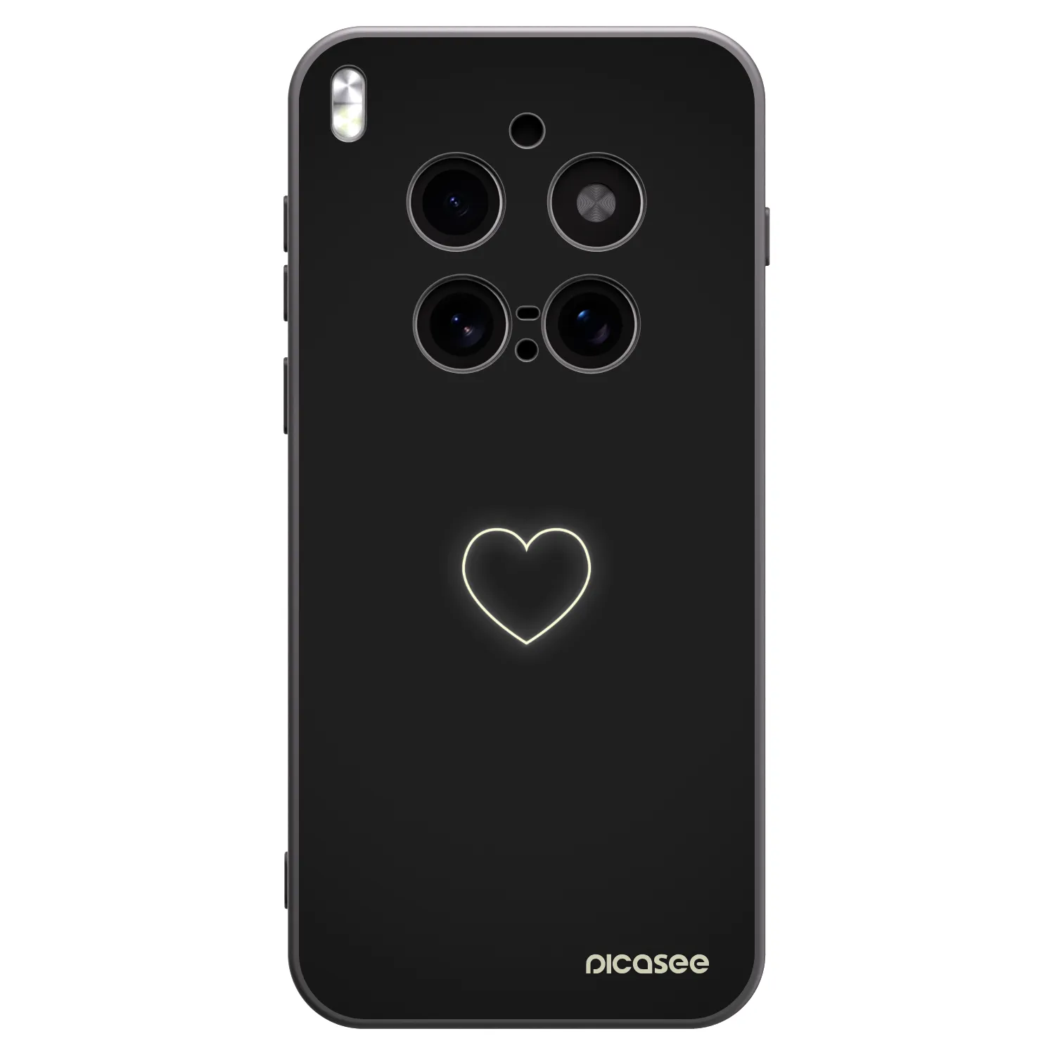 Picasee Μαύρη θήκη σιλικόνης για Vivo X300 Pro - Heart
