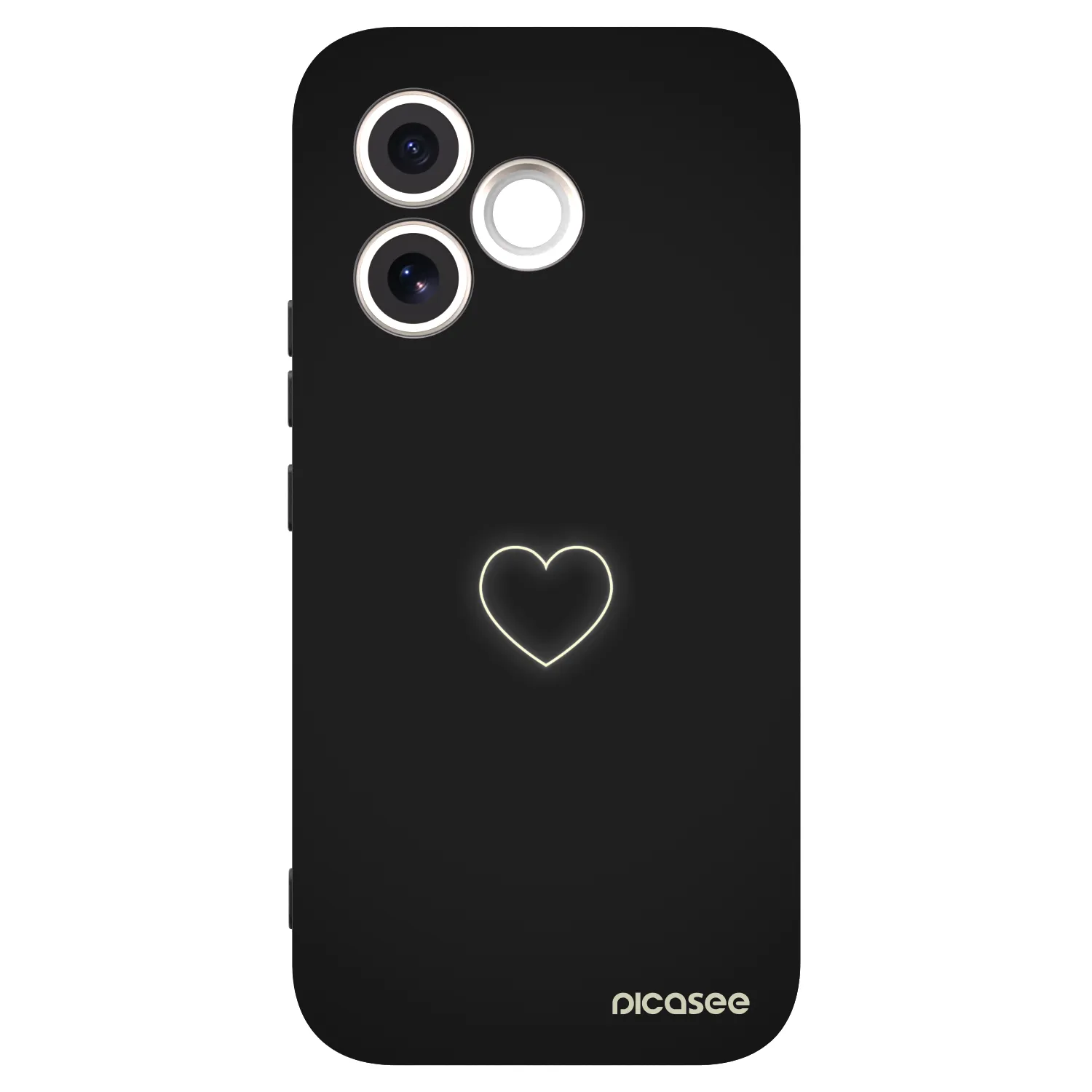 Picasee Μαύρη θήκη σιλικόνης για Honor 600 Lite - Heart