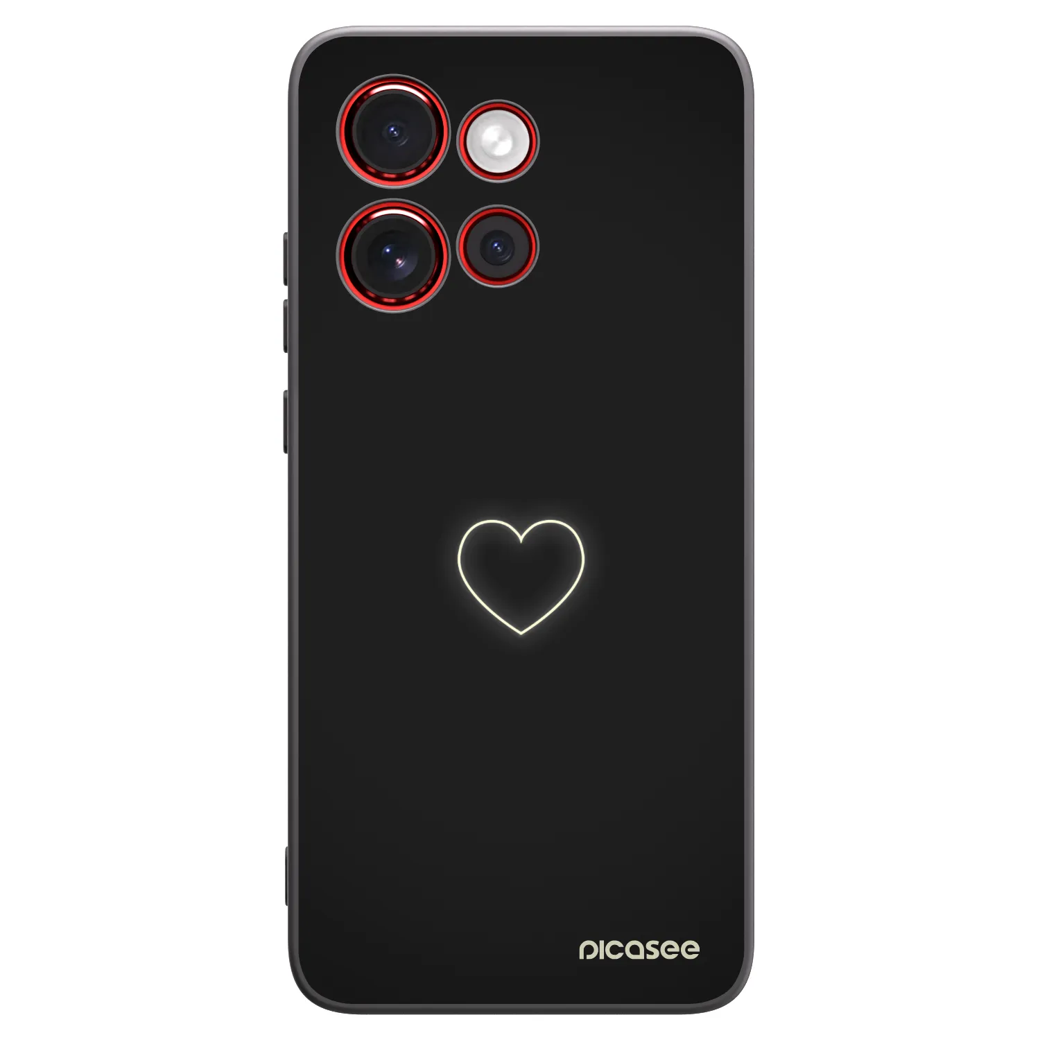 Picasee Μαύρη θήκη σιλικόνης για Motorola Edge 60 Neo 5G - Heart