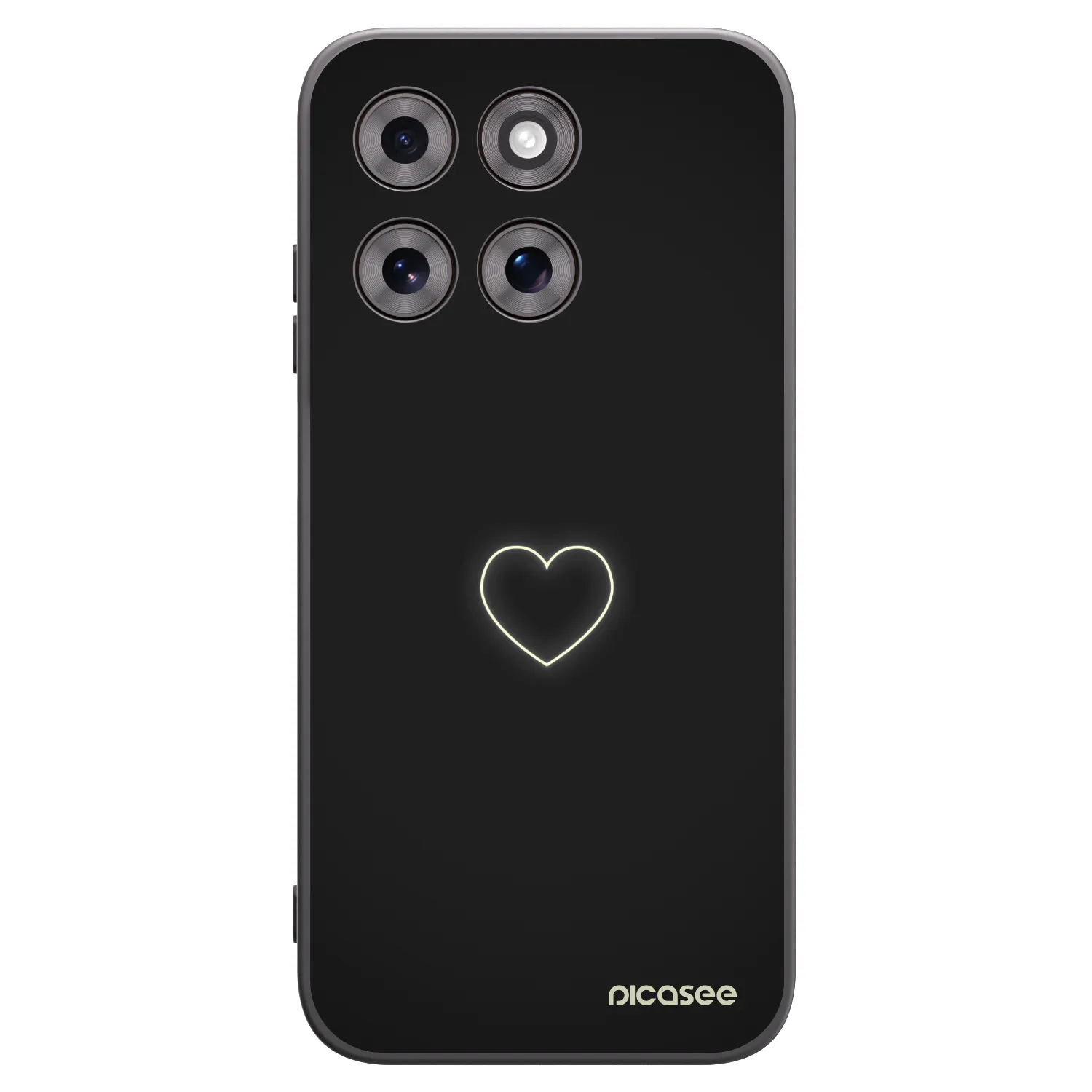 Picasee Μαύρη θήκη σιλικόνης για Motorola Moto G77 - Heart
