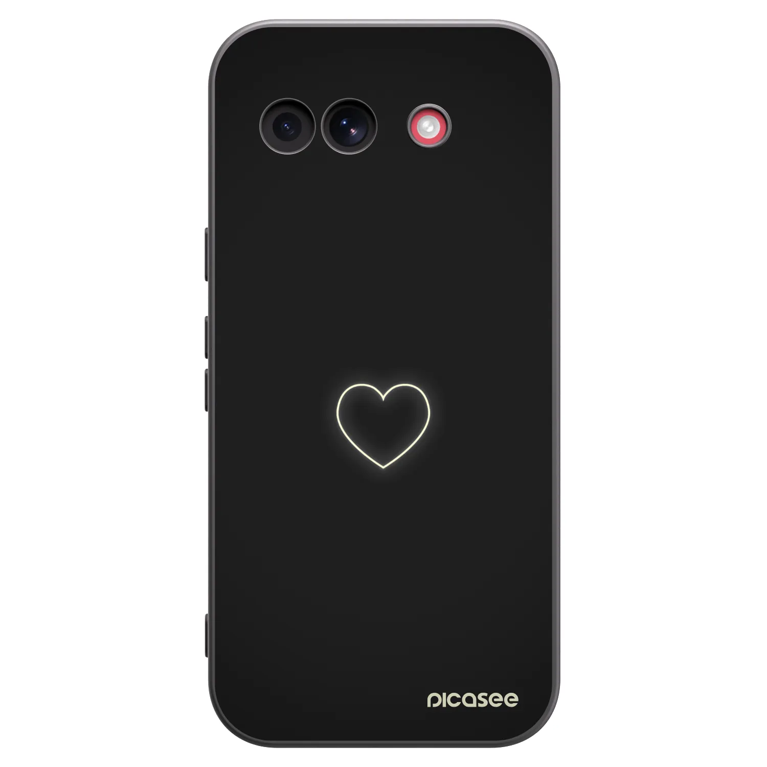 Picasee Μαύρη θήκη σιλικόνης για Google Pixel 10a - Heart