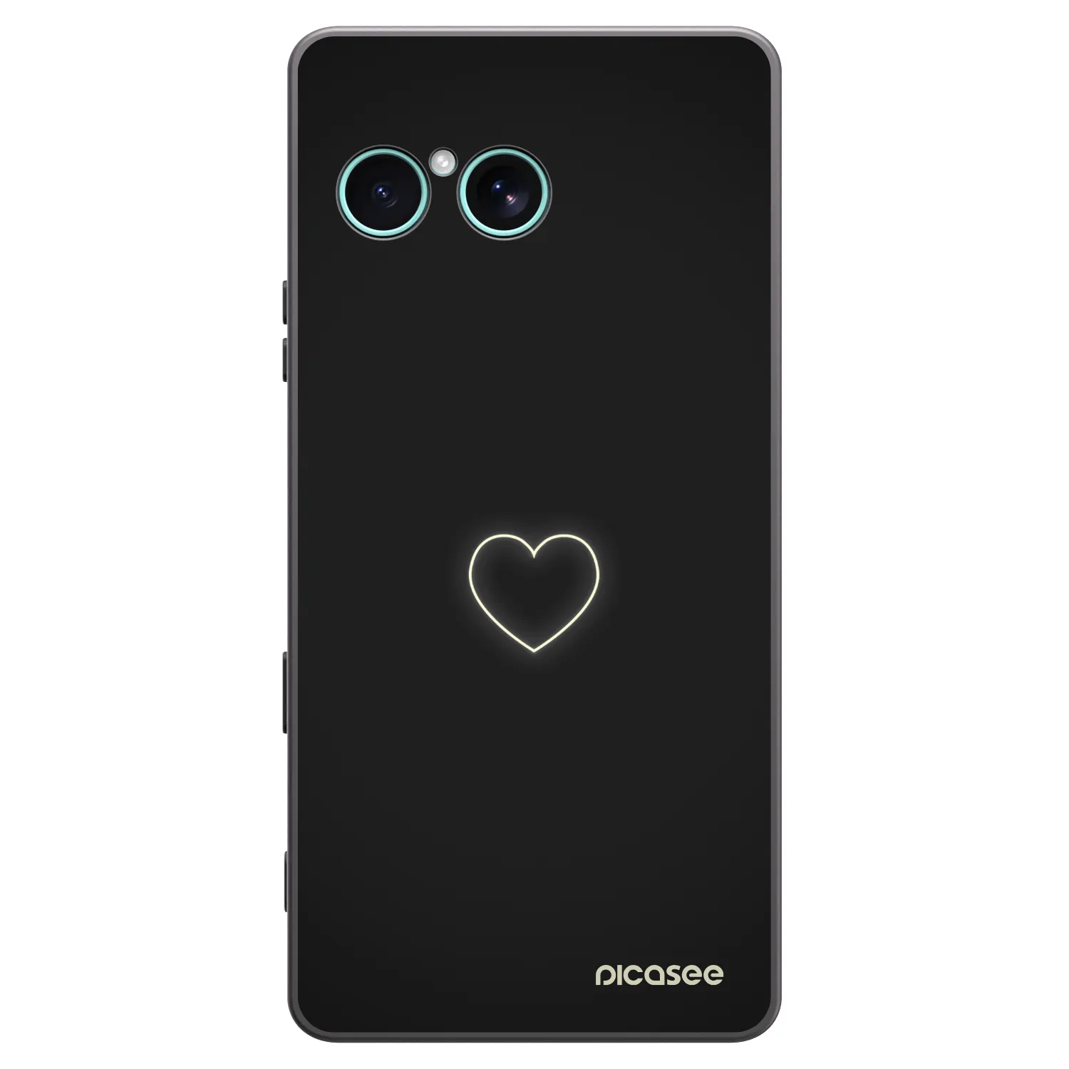 Picasee Μαύρη θήκη σιλικόνης για Sony Xperia 10 VII - Heart