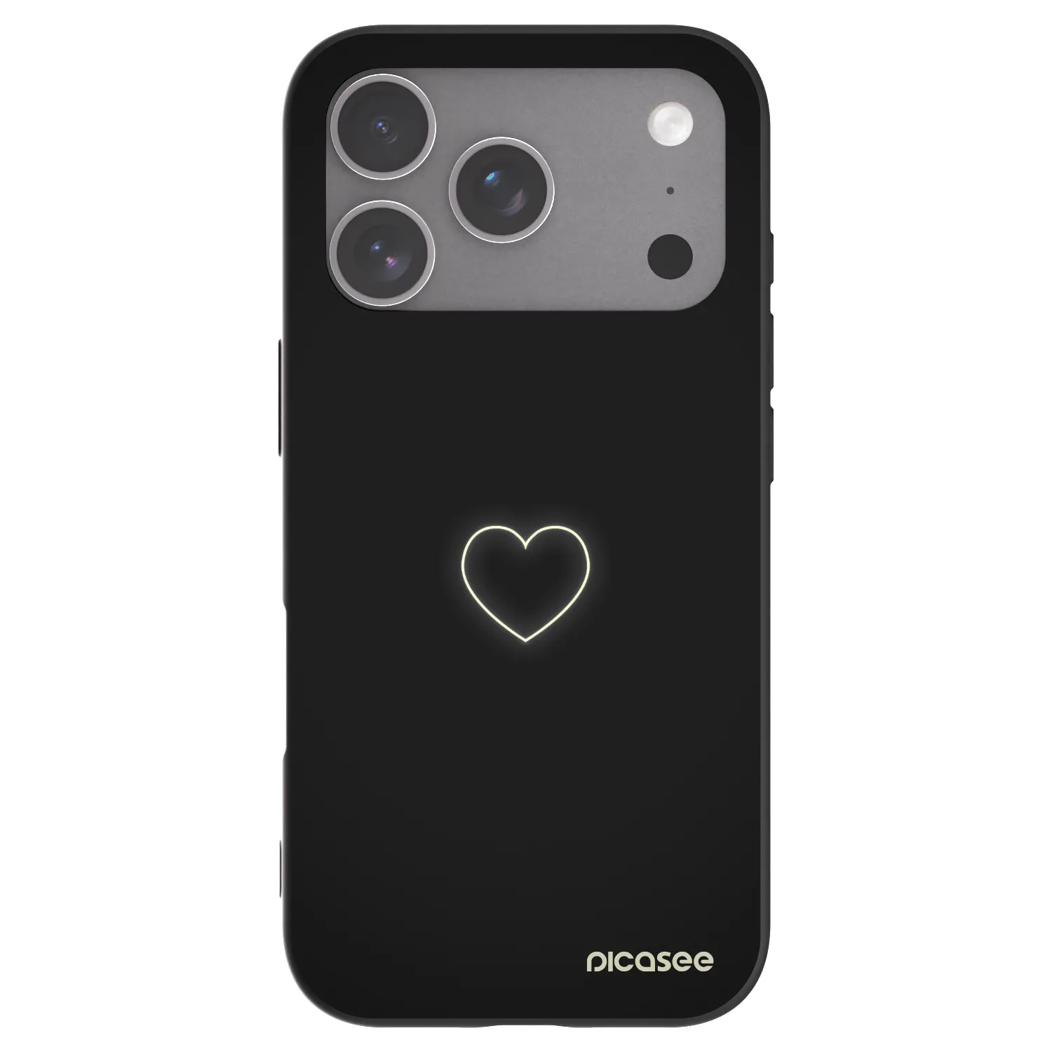 Picasee Μαύρη θήκη σιλικόνης για Apple iPhone 18 Pro - Heart