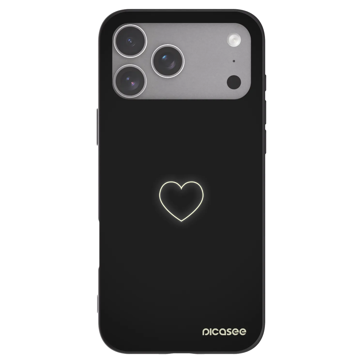 Picasee Μαύρη θήκη σιλικόνης για Apple iPhone 18 Pro Max - Heart