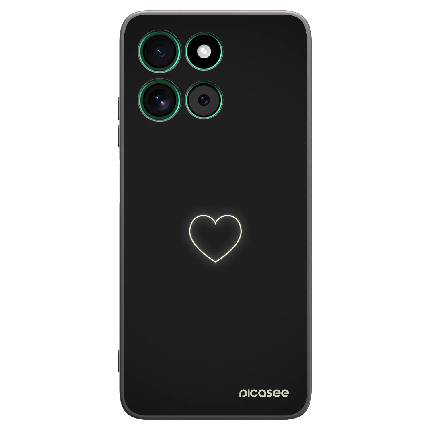 Picasee Μαύρη θήκη σιλικόνης για Motorola Moto G57 Power - Heart