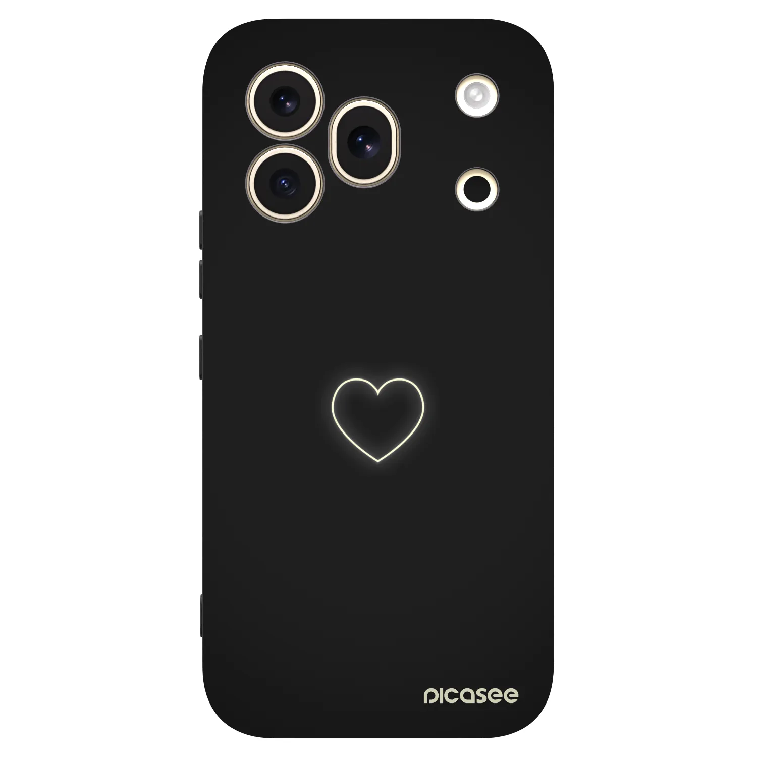 Picasee Μαύρη θήκη σιλικόνης για Honor 600 Pro - Heart