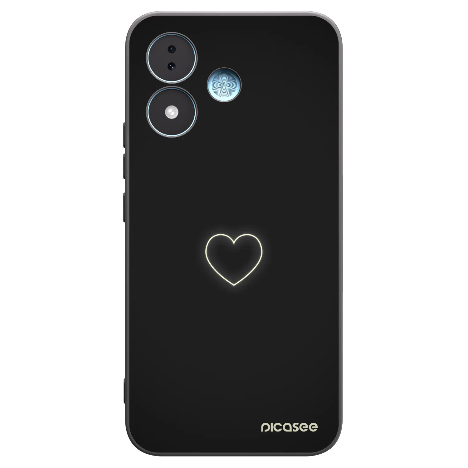 Picasee Μαύρη θήκη σιλικόνης για Xiaomi Redmi Note 17 5G - Heart