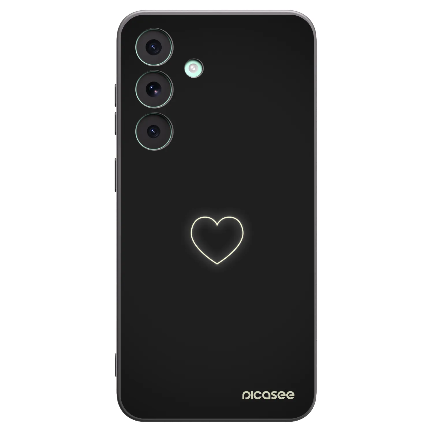 Picasee Μαύρη θήκη σιλικόνης για Samsung Galaxy S26 FE - Heart