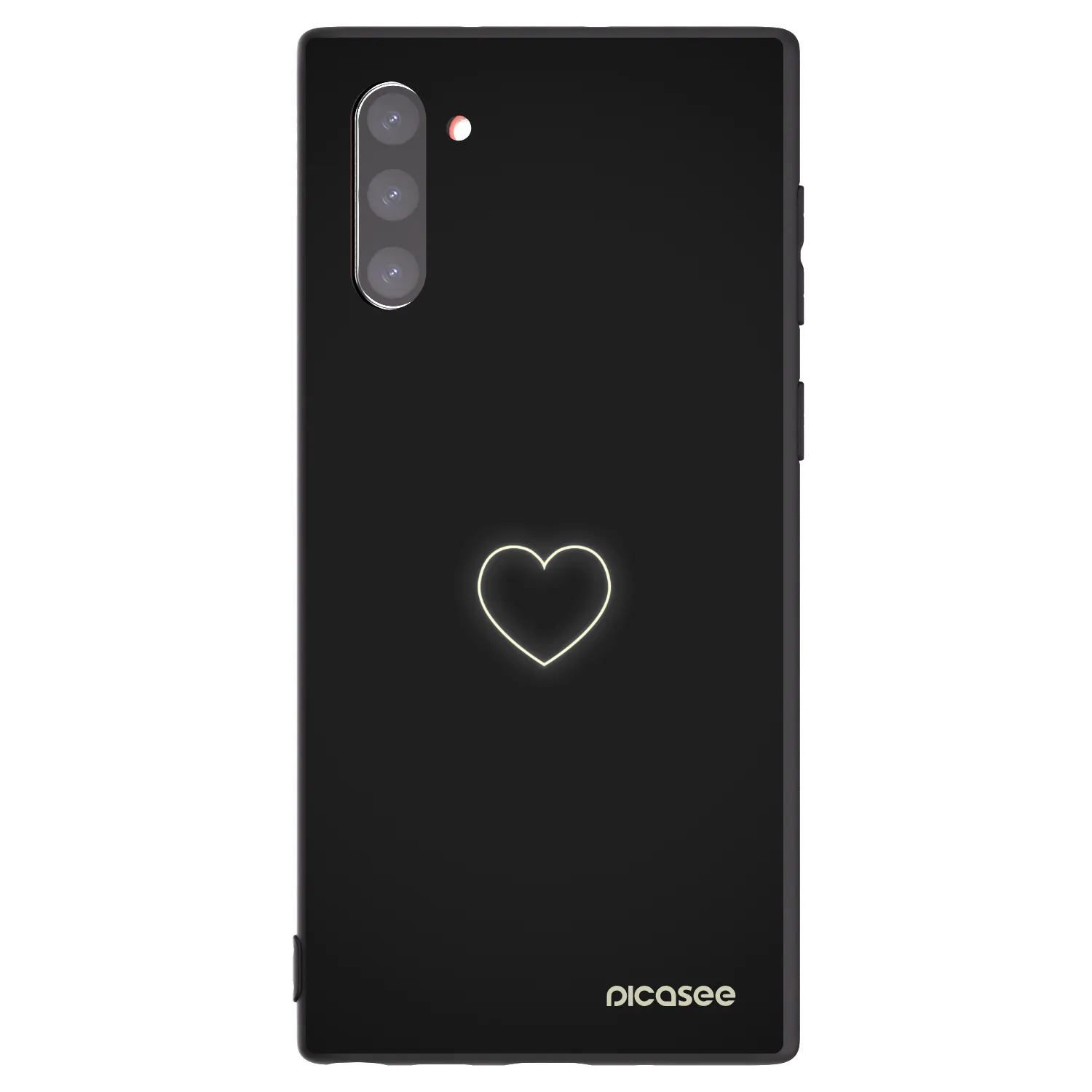 Picasee Μαύρη θήκη σιλικόνης για Samsung Galaxy Note 10 N970F - Heart