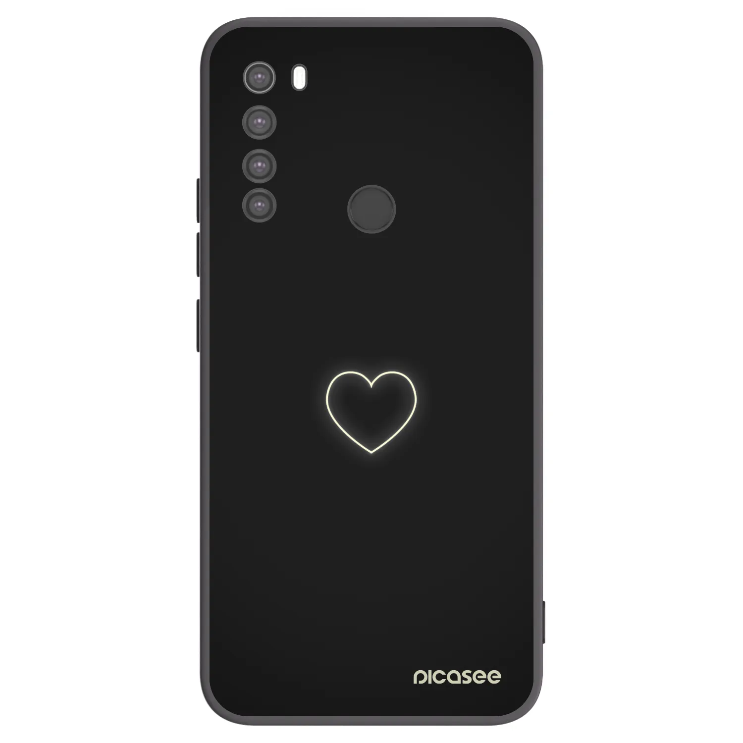 Picasee Μαύρη θήκη σιλικόνης για Xiaomi Redmi Note 8 - Heart