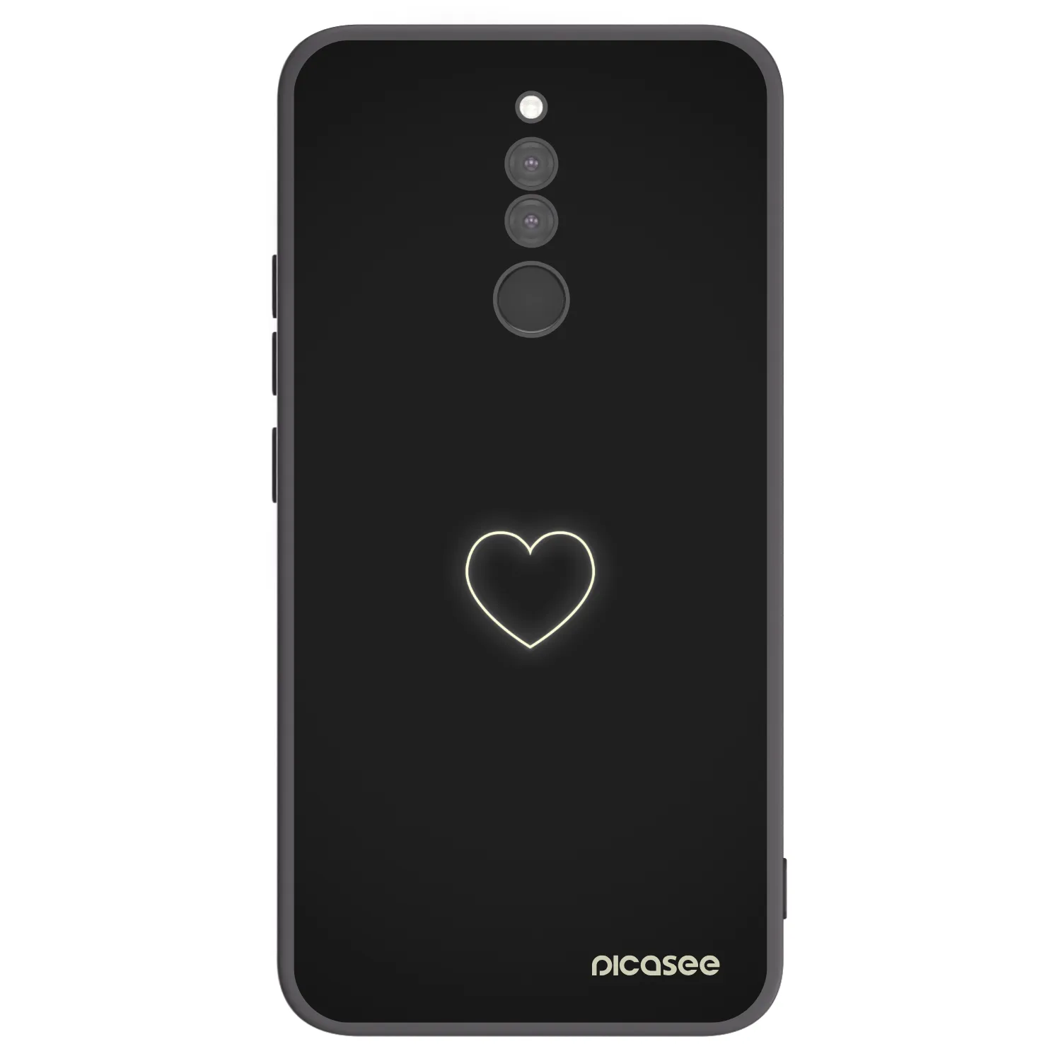 Picasee Μαύρη θήκη σιλικόνης για Xiaomi Redmi 8 - Heart