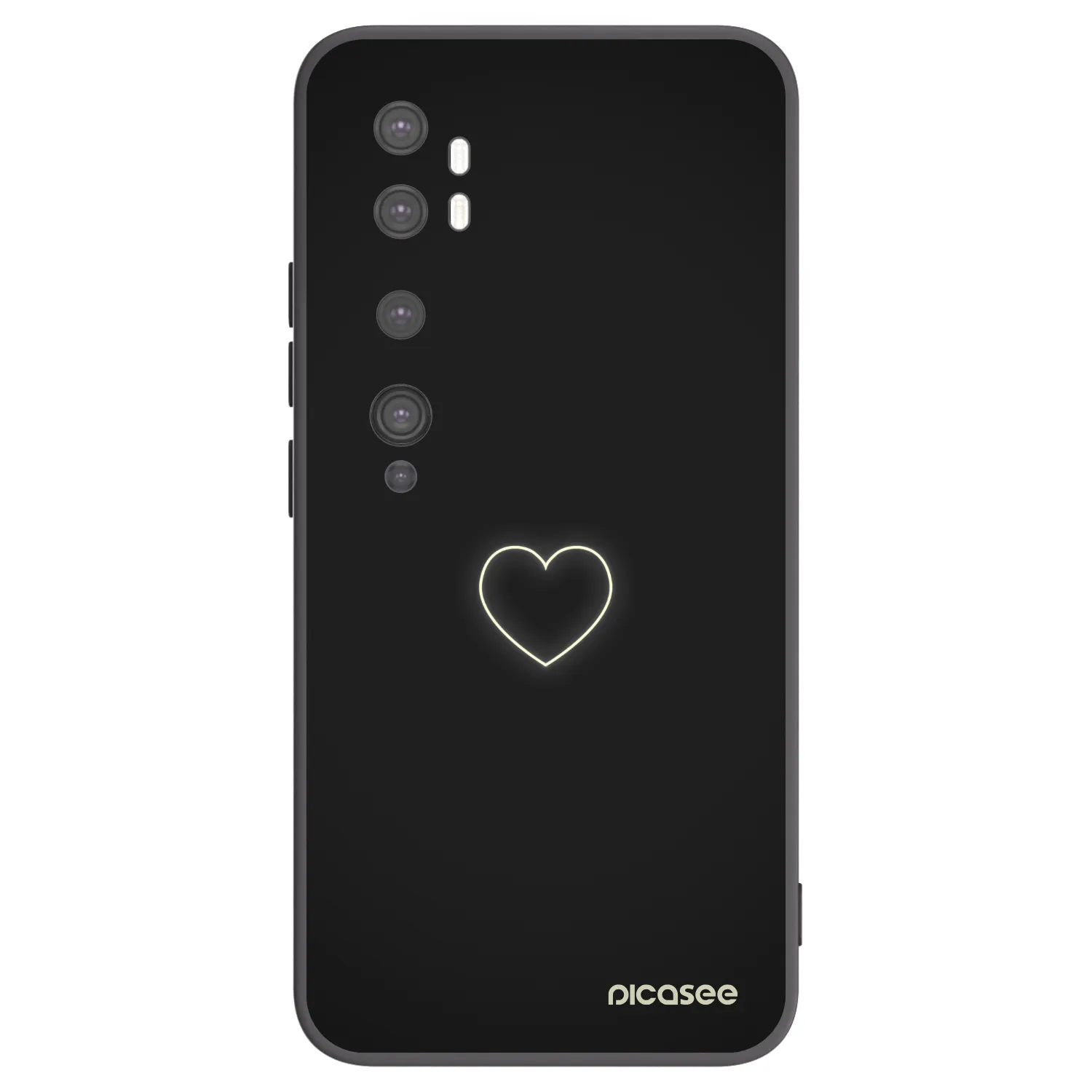 Picasee Μαύρη θήκη σιλικόνης για Xiaomi Mi Note 10 (Pro) - Heart