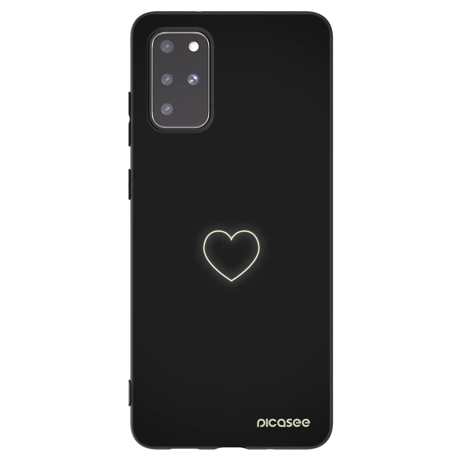 Picasee Μαύρη θήκη σιλικόνης για Samsung Galaxy S20+ G985F - Heart