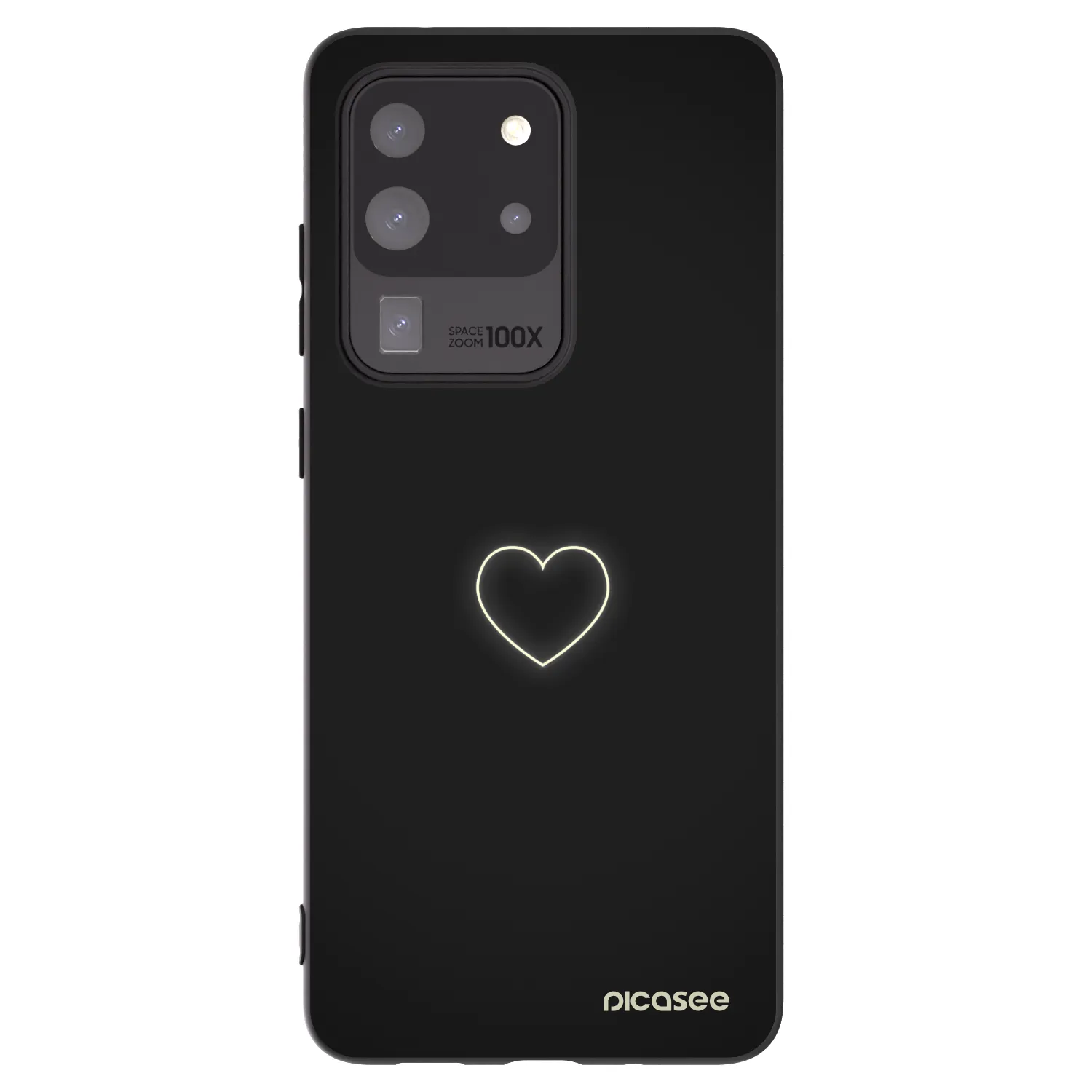 Picasee Μαύρη θήκη σιλικόνης για Samsung Galaxy S20 Ultra 5G G988F - Heart